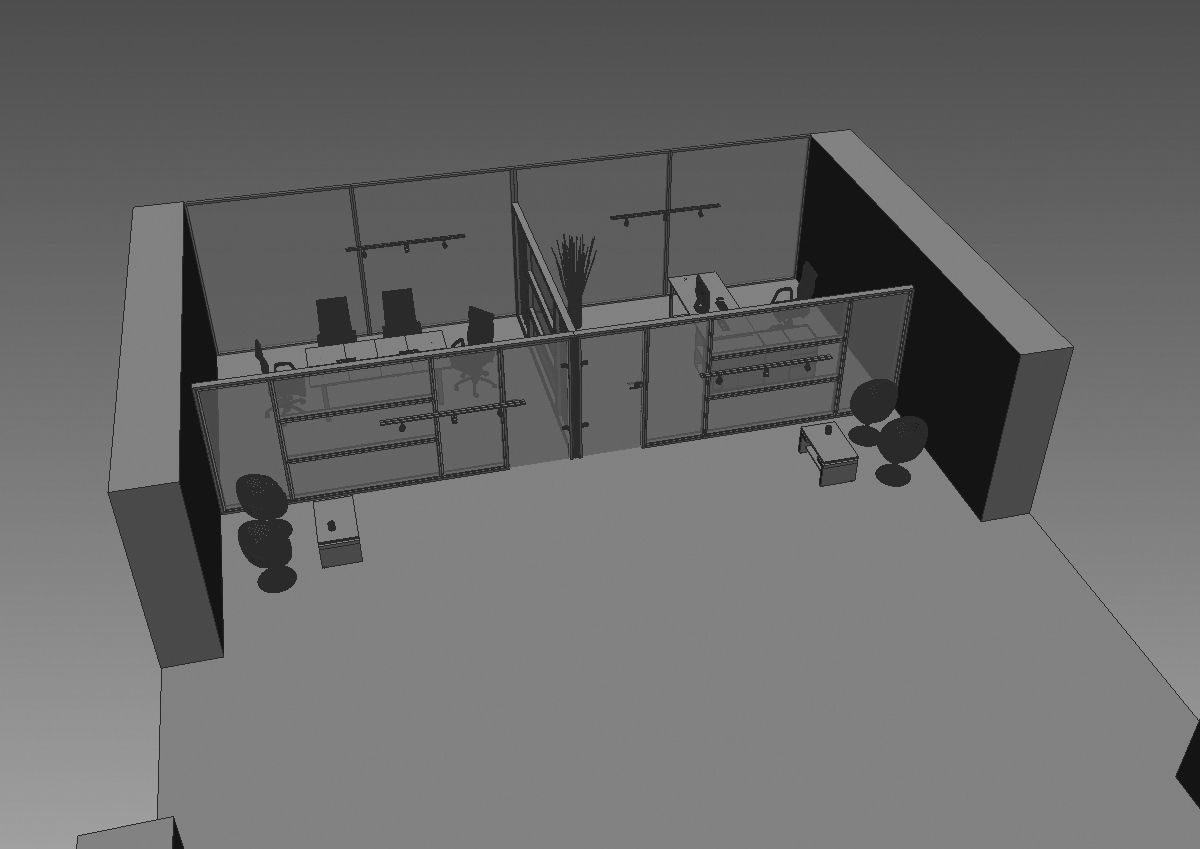 office  interior partition pr-822 a04 3D model_29