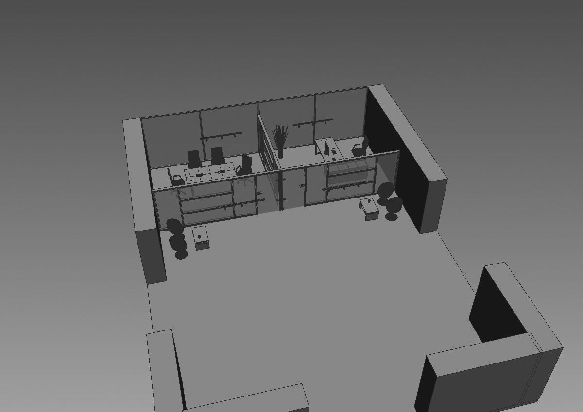 office  interior partition pr-822 a04 3D model_23