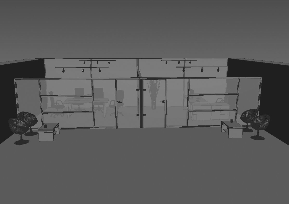 office  interior partition pr-822 a04 3D model_40