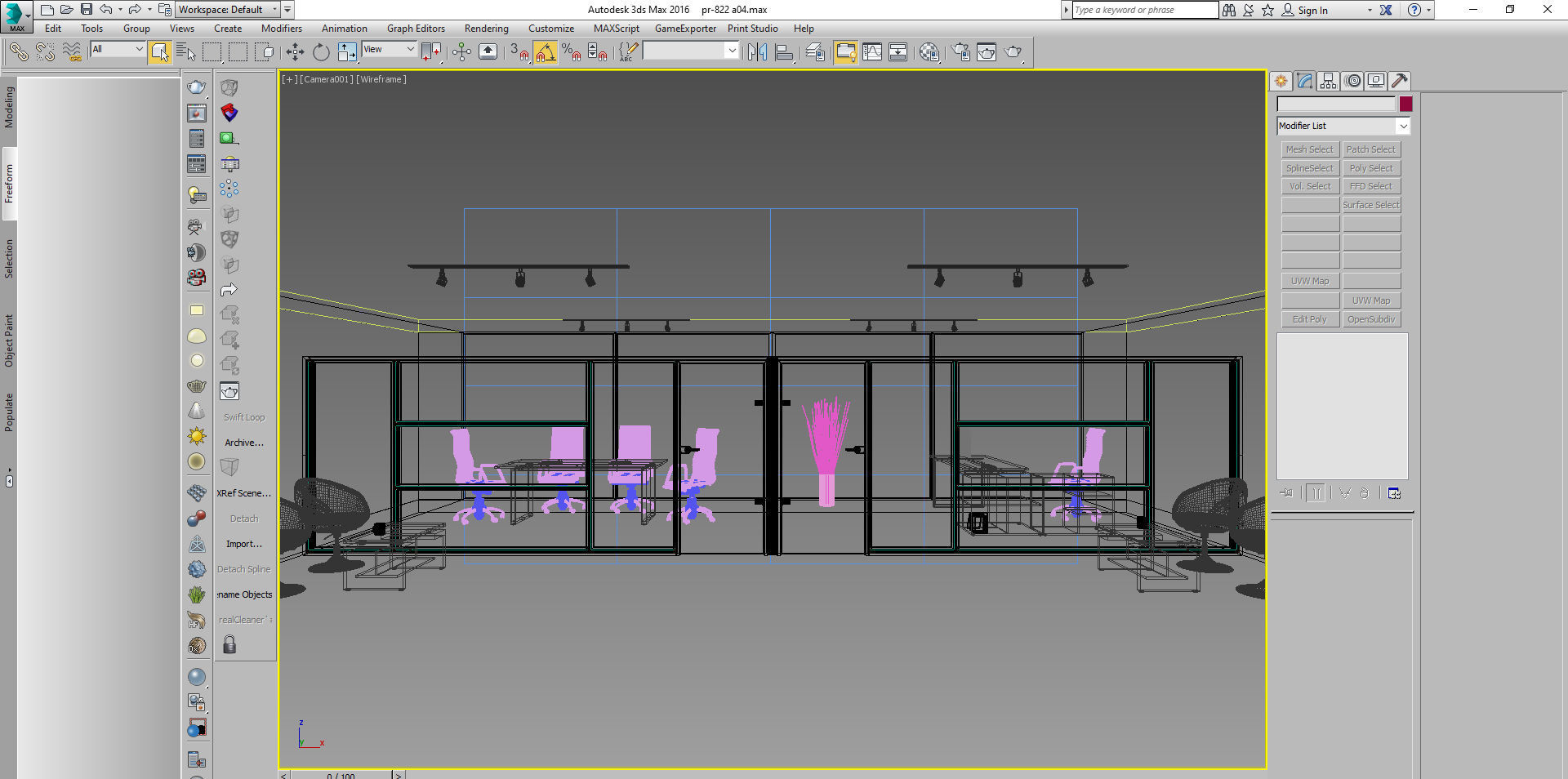 office  interior partition pr-822 a04 3D model_47