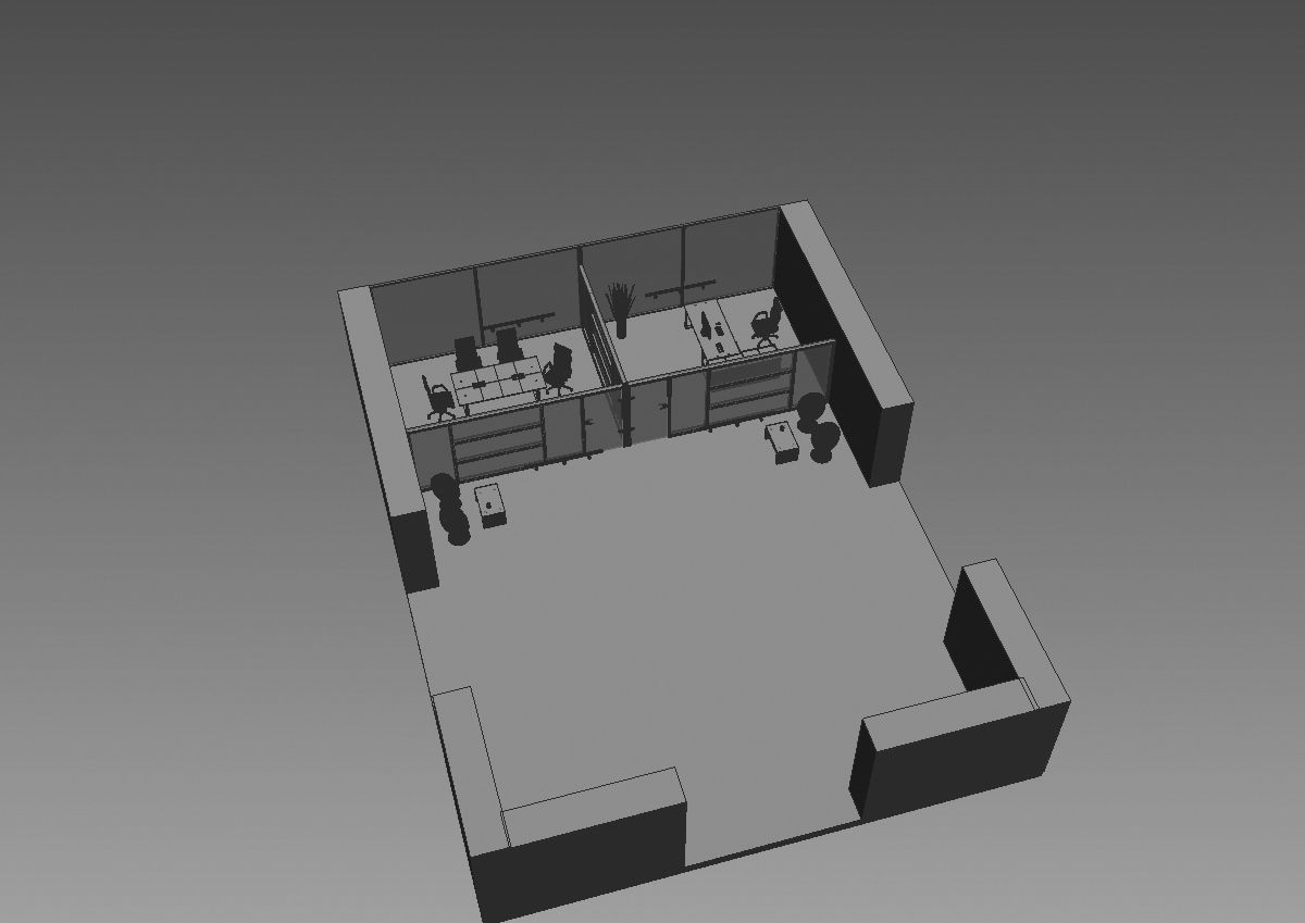 office  interior partition pr-822 a04 3D model_12