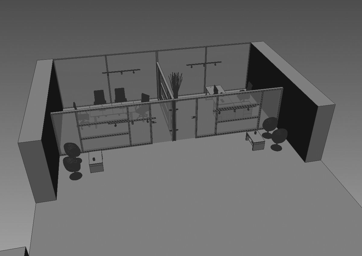 office  interior partition pr-822 a04 3D model_31