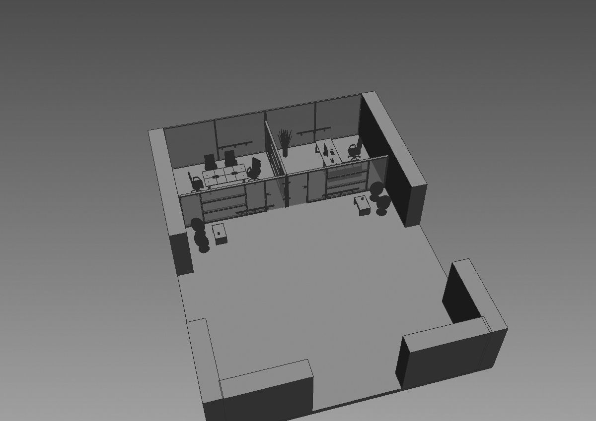 office  interior partition pr-822 a04 3D model_16