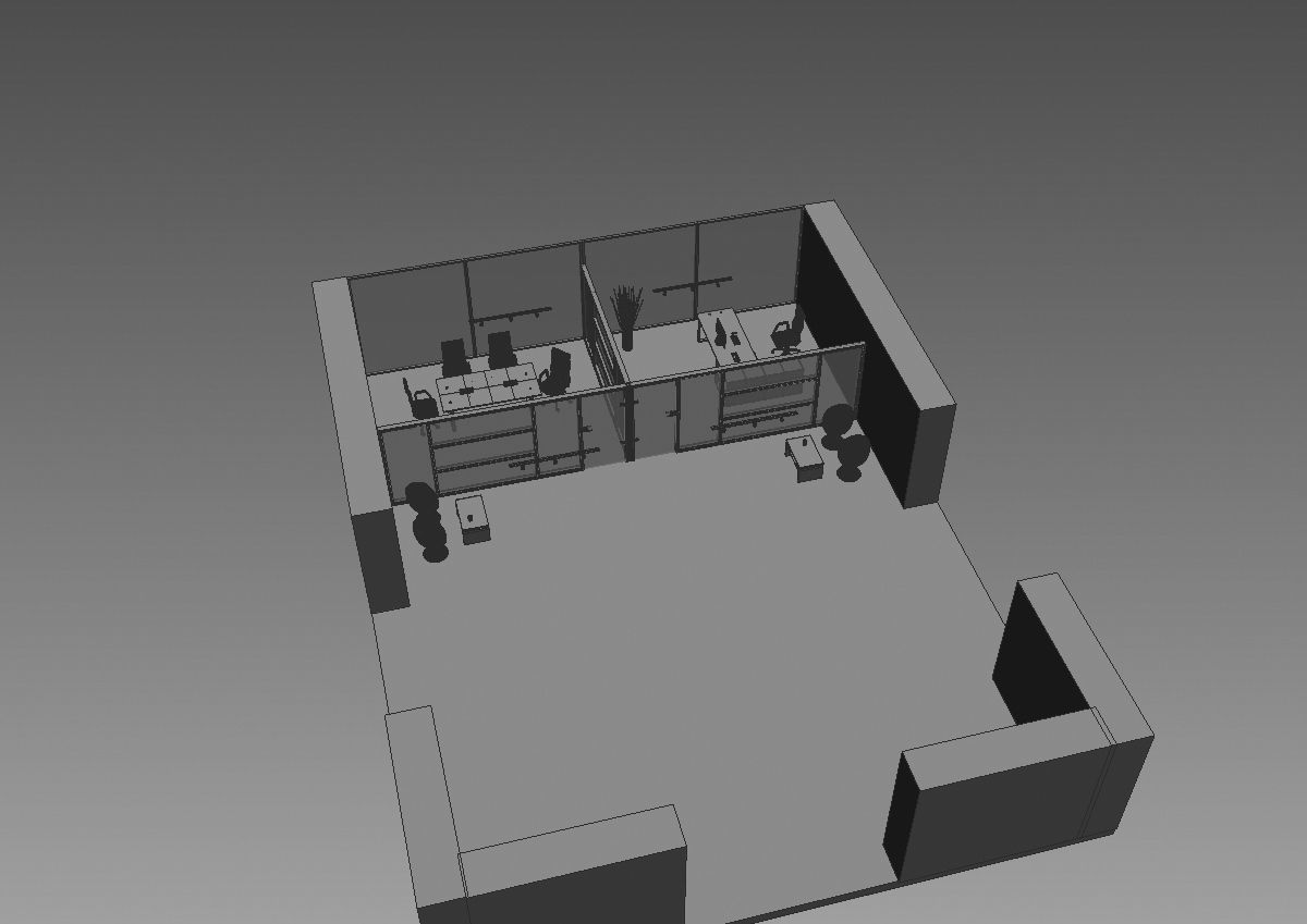office  interior partition pr-822 a04 3D model_19