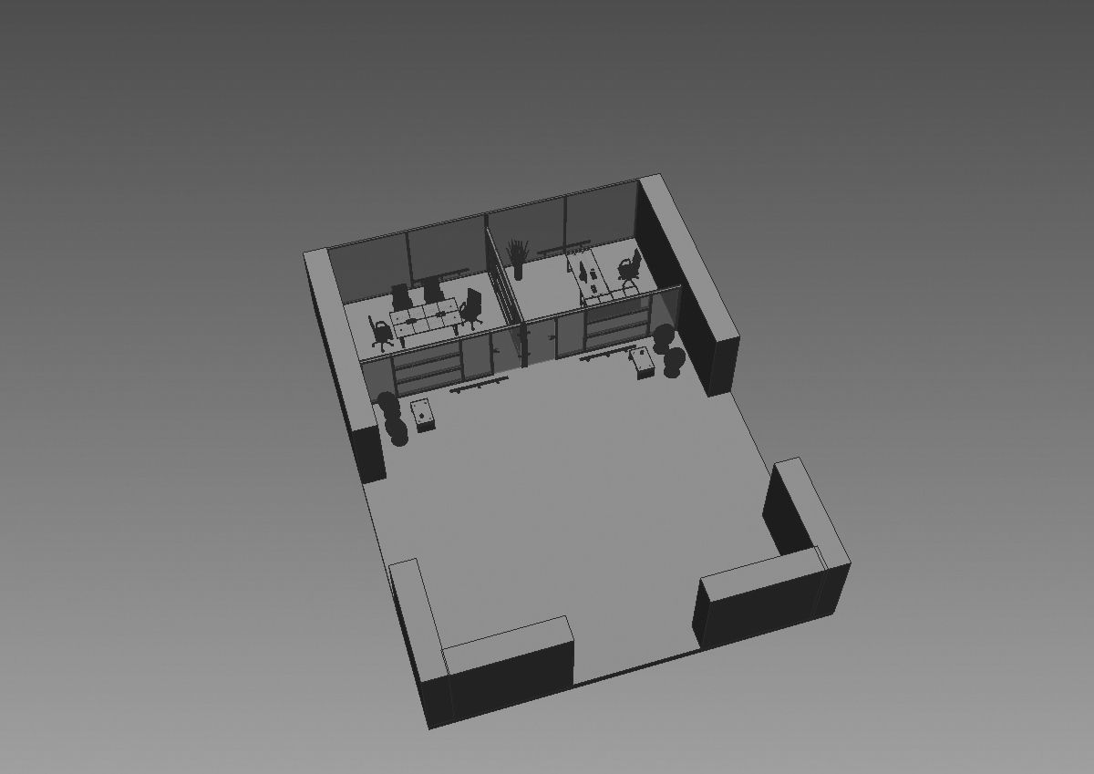office  interior partition pr-822 a04 3D model_6