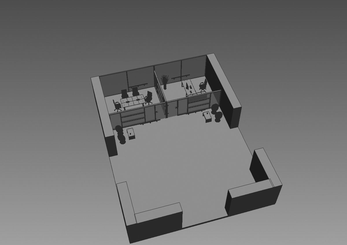 office  interior partition pr-822 a04 3D model_11