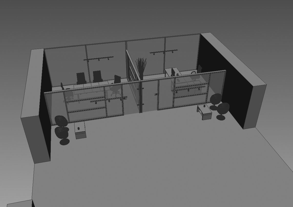 office  interior partition pr-822 a04 3D model_30