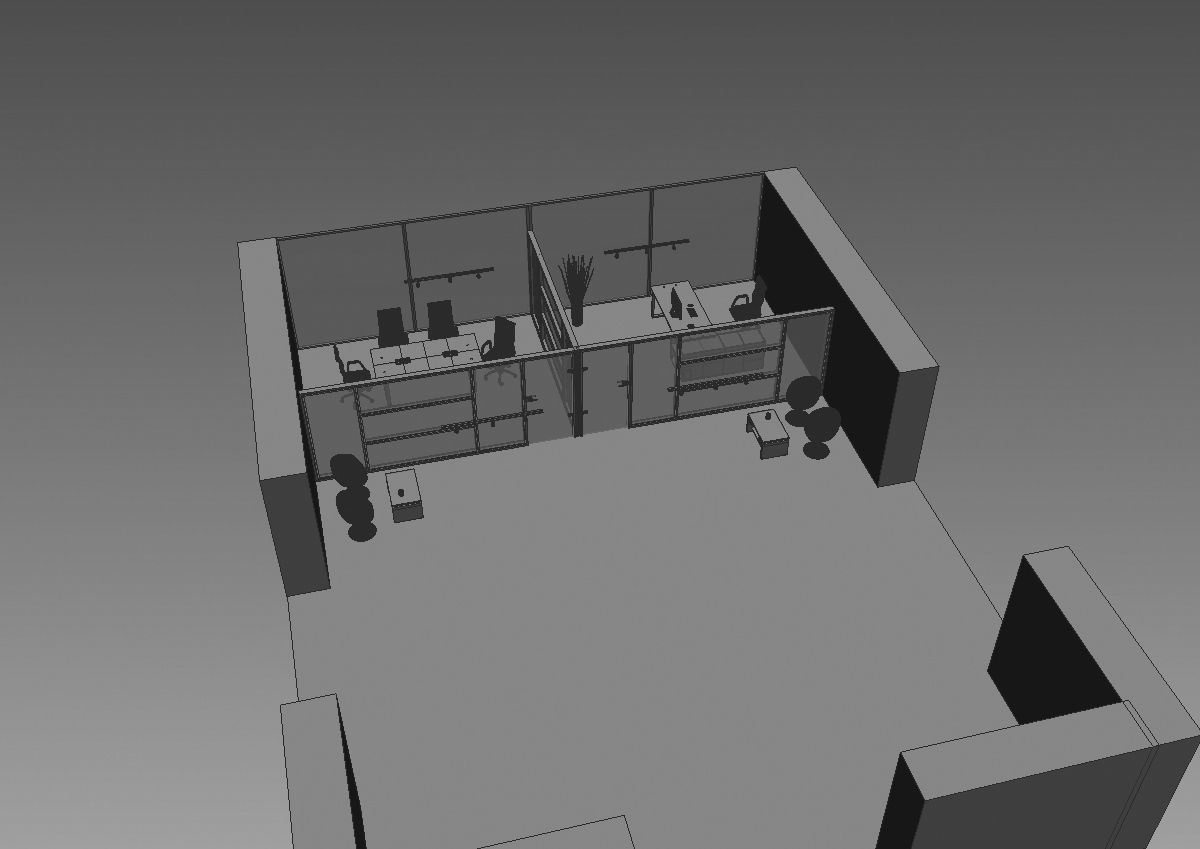 office  interior partition pr-822 a04 3D model_24