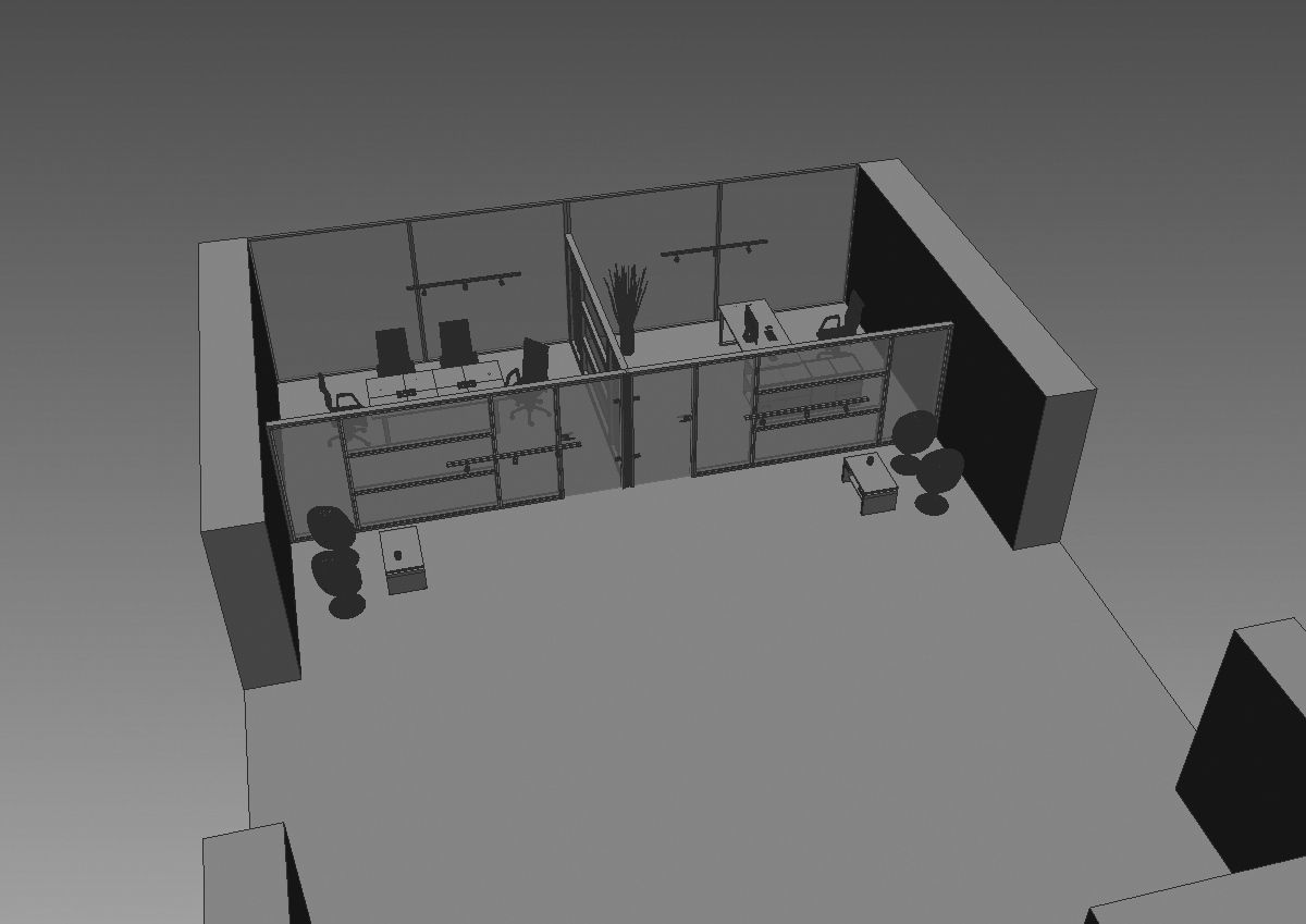 office  interior partition pr-822 a04 3D model_27