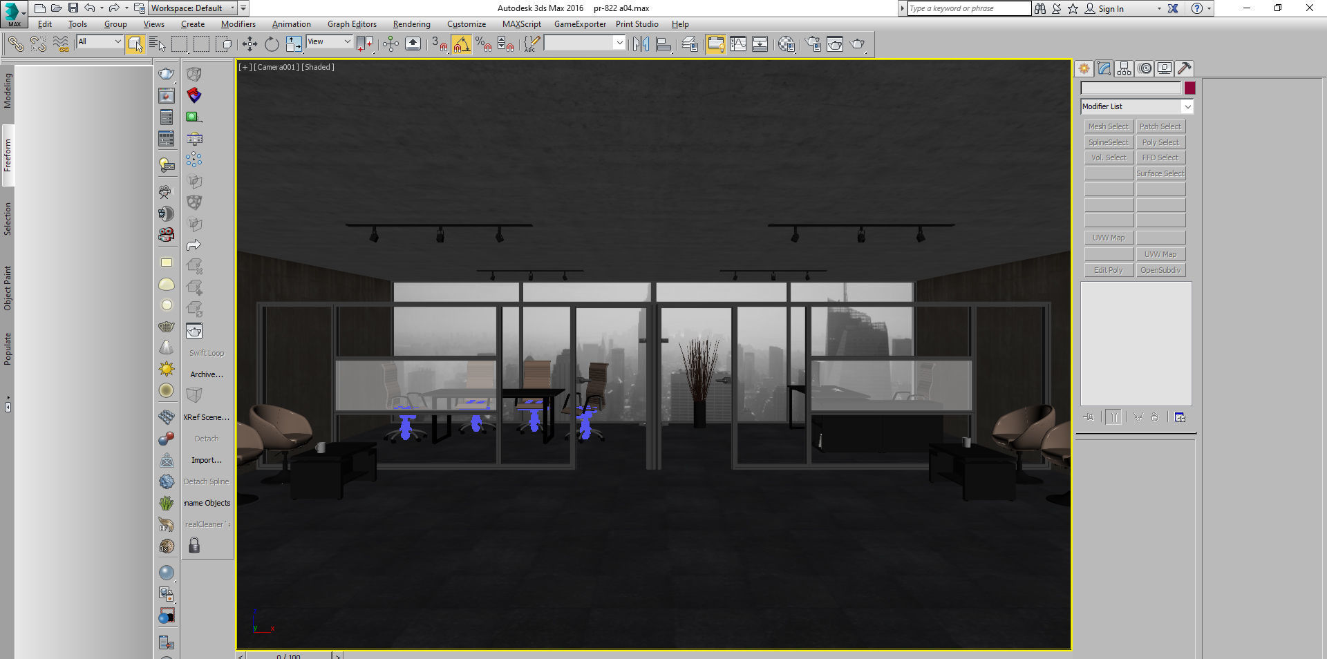 office  interior partition pr-822 a04 3D model_46