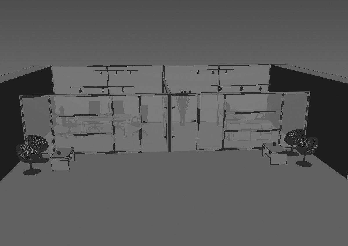 office  interior partition pr-822 a04 3D model_39