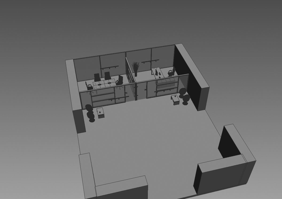 office  interior partition pr-822 a04 3D model_21