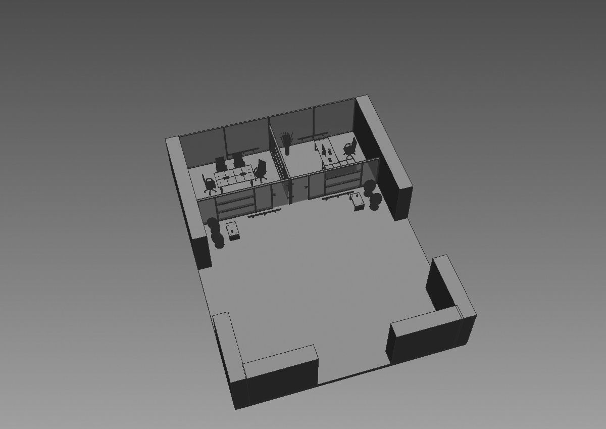 office  interior partition pr-822 a04 3D model_7