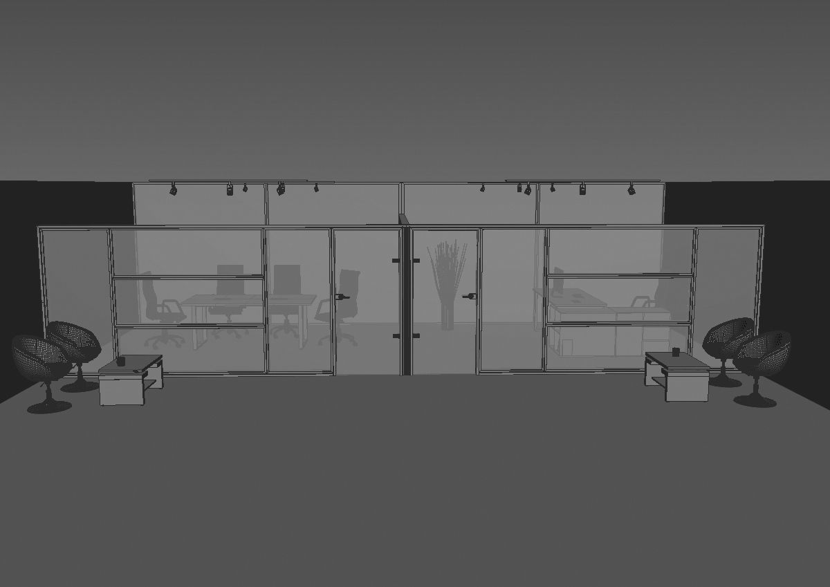 office  interior partition pr-822 a04 3D model_42