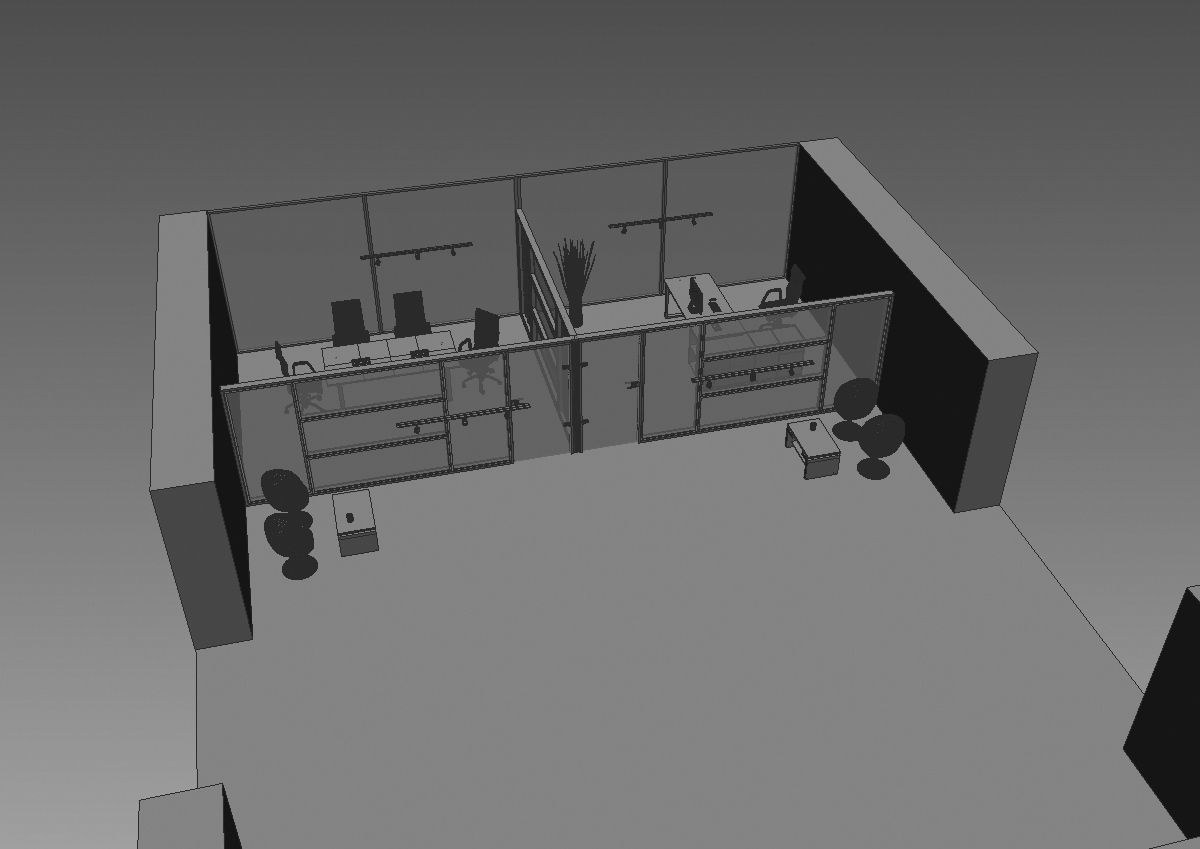 office  interior partition pr-822 a04 3D model_28