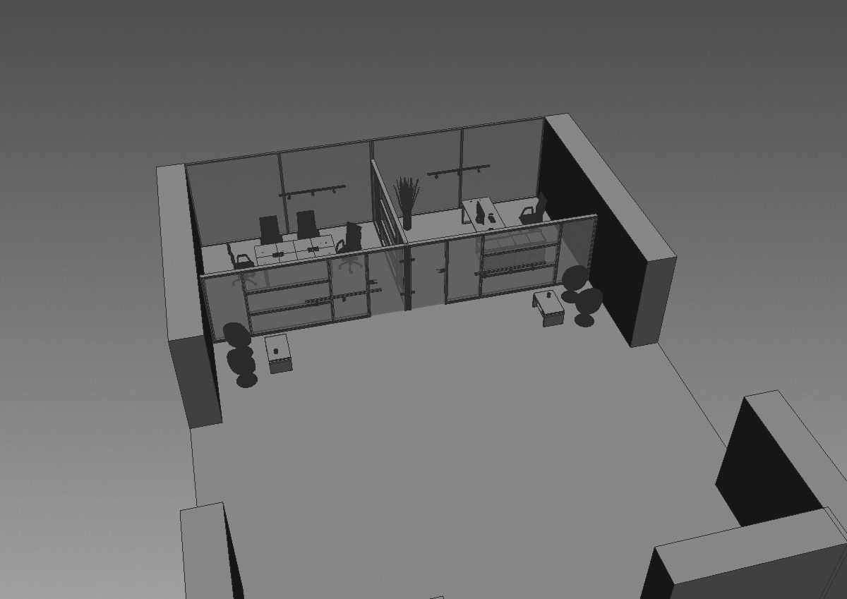 office  interior partition pr-822 a04 3D model_25