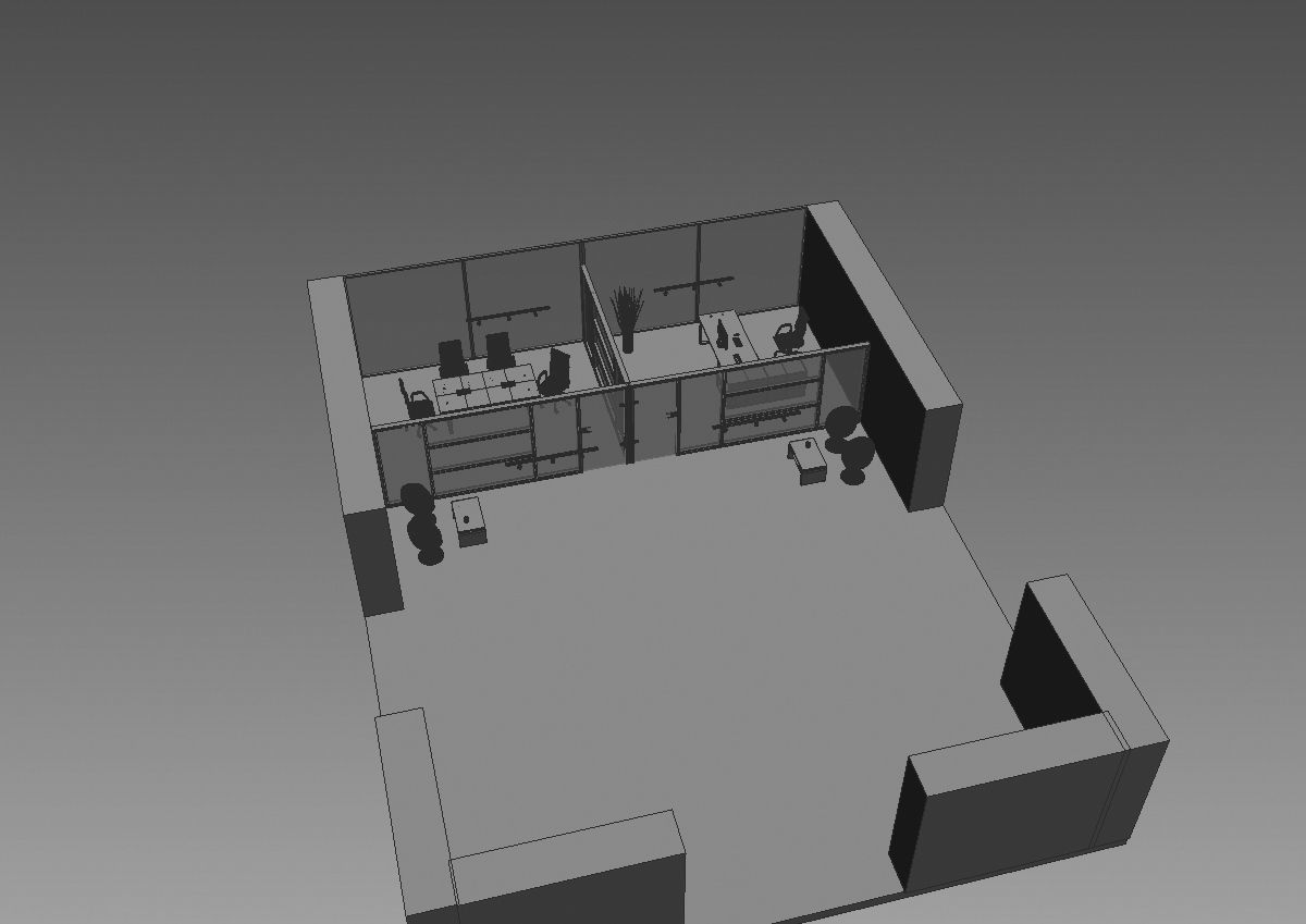 office  interior partition pr-822 a04 3D model_20