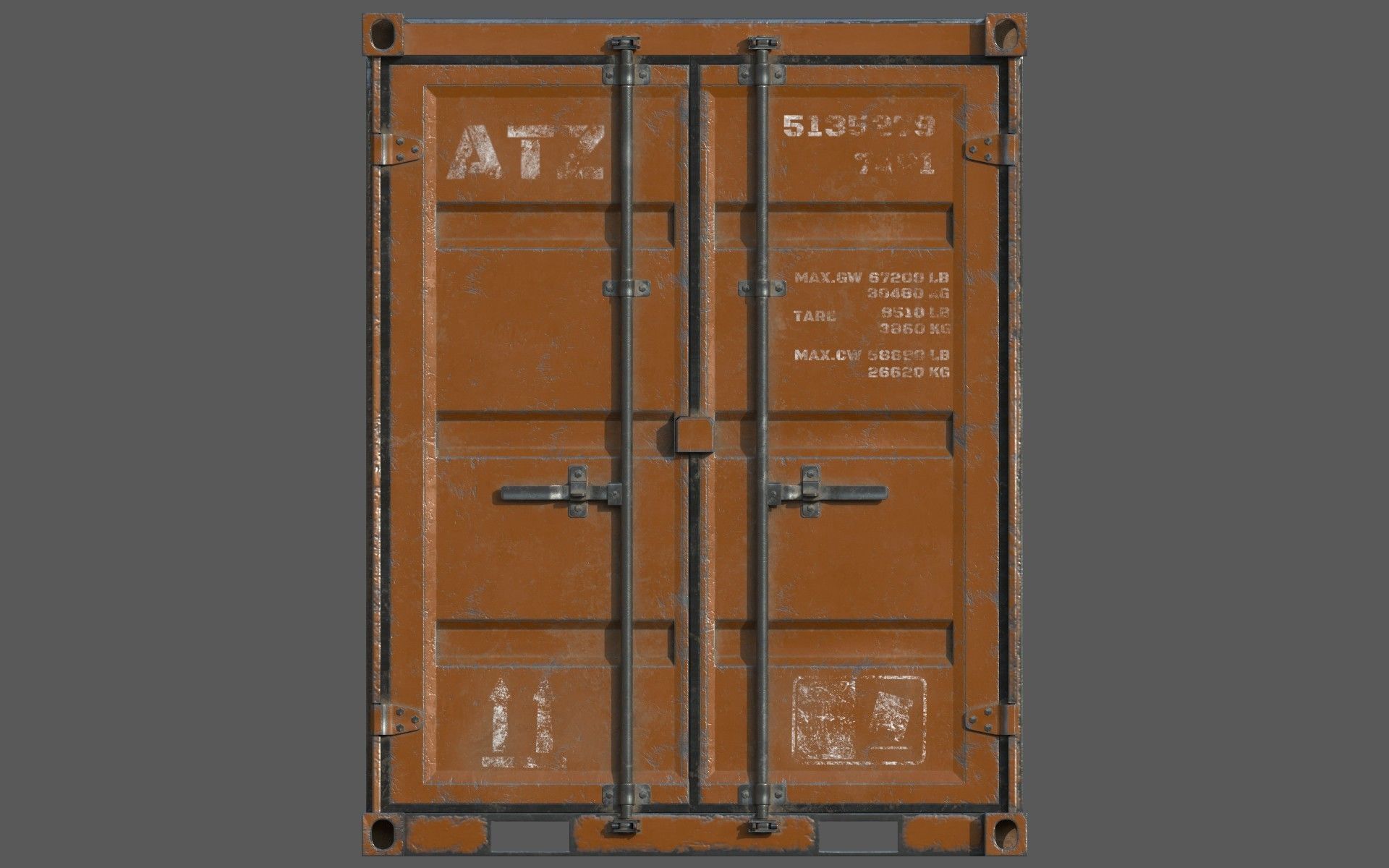 Oranges Shipping Container PBR  Low-Poly Game Ready 3D Model Low-poly 3D model_7