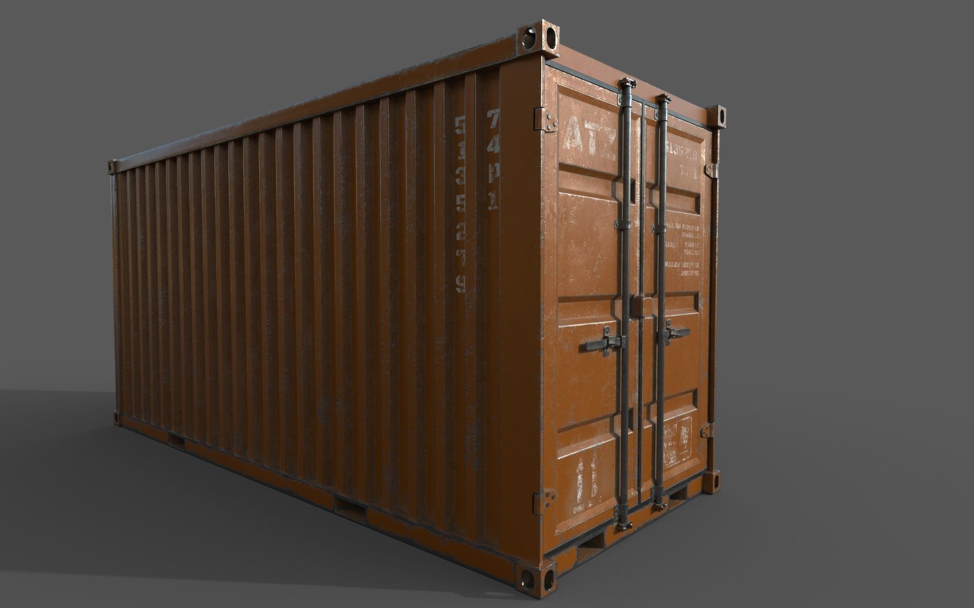 Oranges Shipping Container PBR  Low-Poly Game Ready 3D Model Low-poly 3D model_13