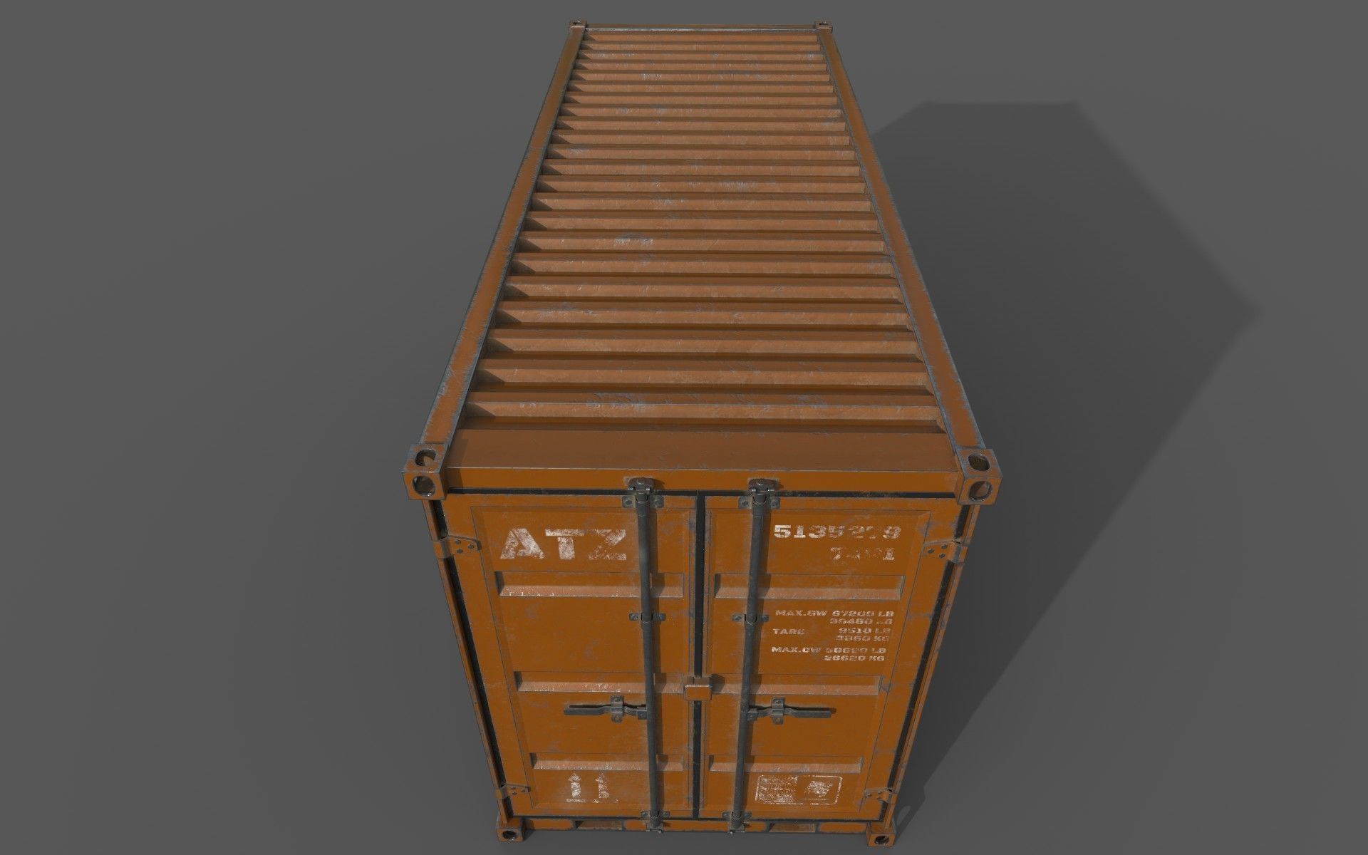 Oranges Shipping Container PBR  Low-Poly Game Ready 3D Model Low-poly 3D model_6