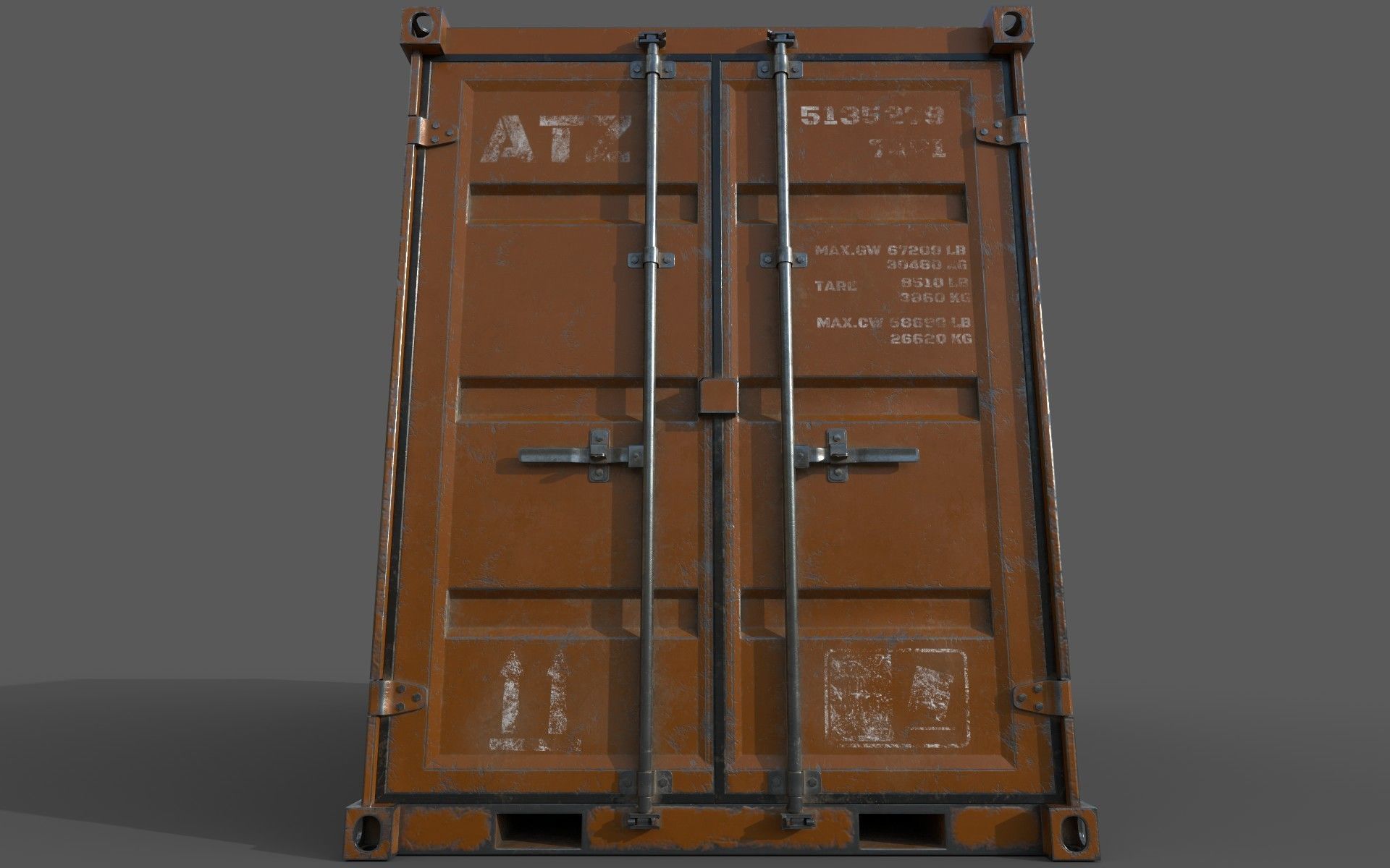Oranges Shipping Container PBR  Low-Poly Game Ready 3D Model Low-poly 3D model_11