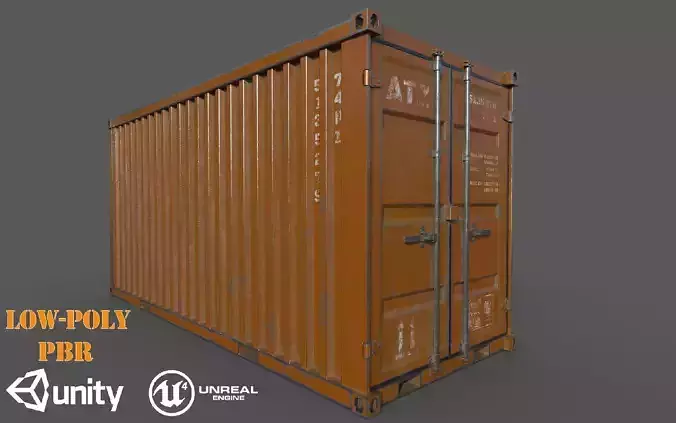 Oranges Shipping Container PBR  Low-Poly Game Ready 3D Model
