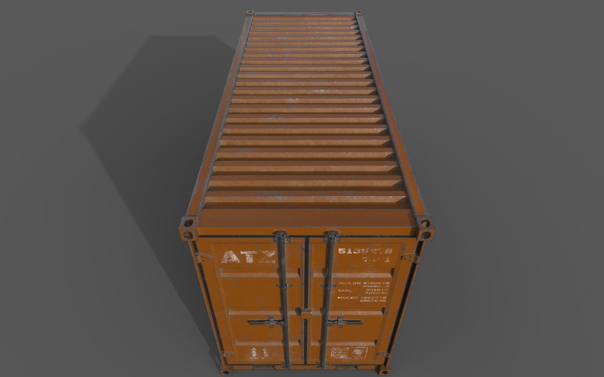 Oranges Shipping Container PBR  Low-Poly Game Ready 3D Model Low-poly 3D model_12