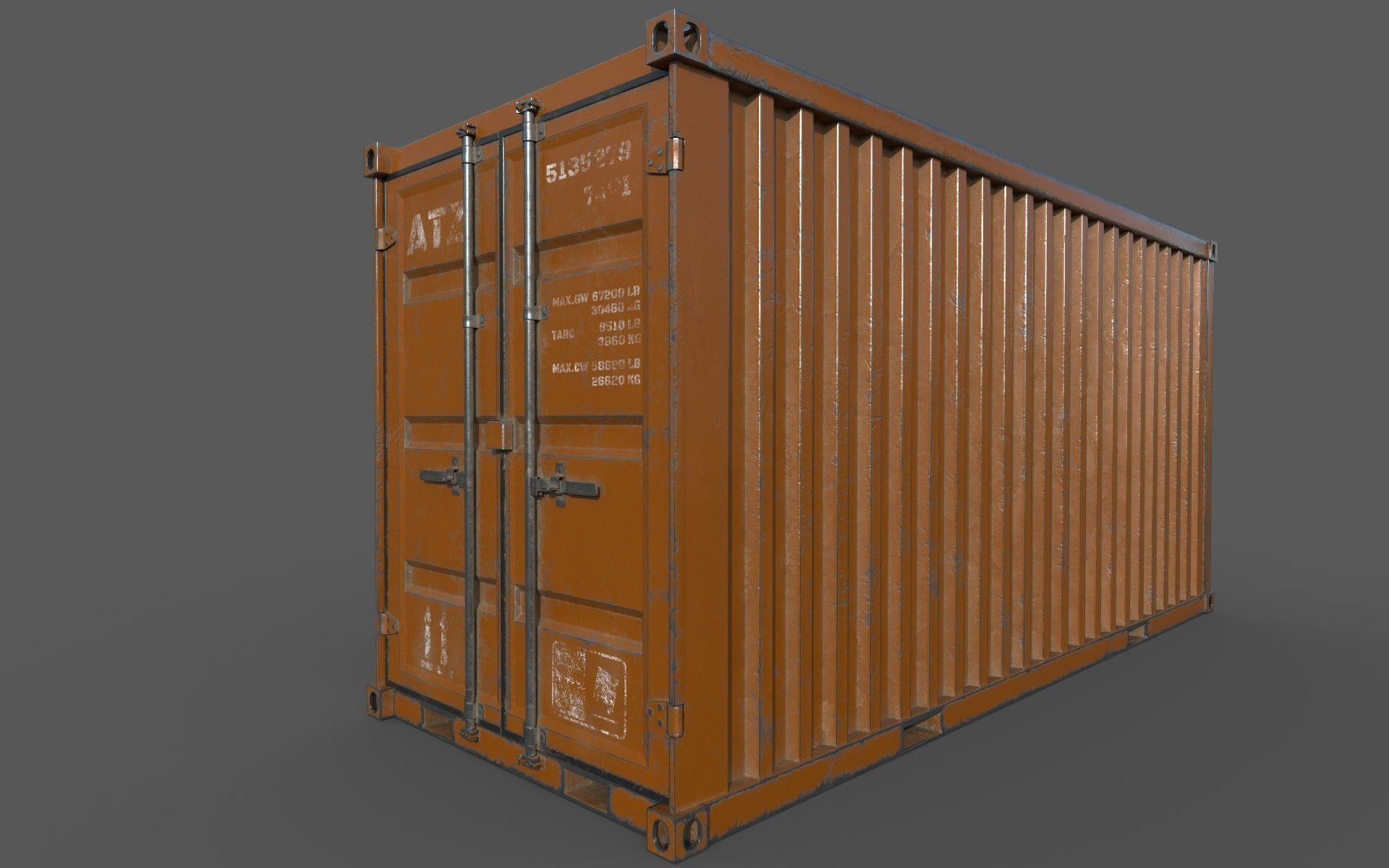 Oranges Shipping Container PBR  Low-Poly Game Ready 3D Model Low-poly 3D model_14