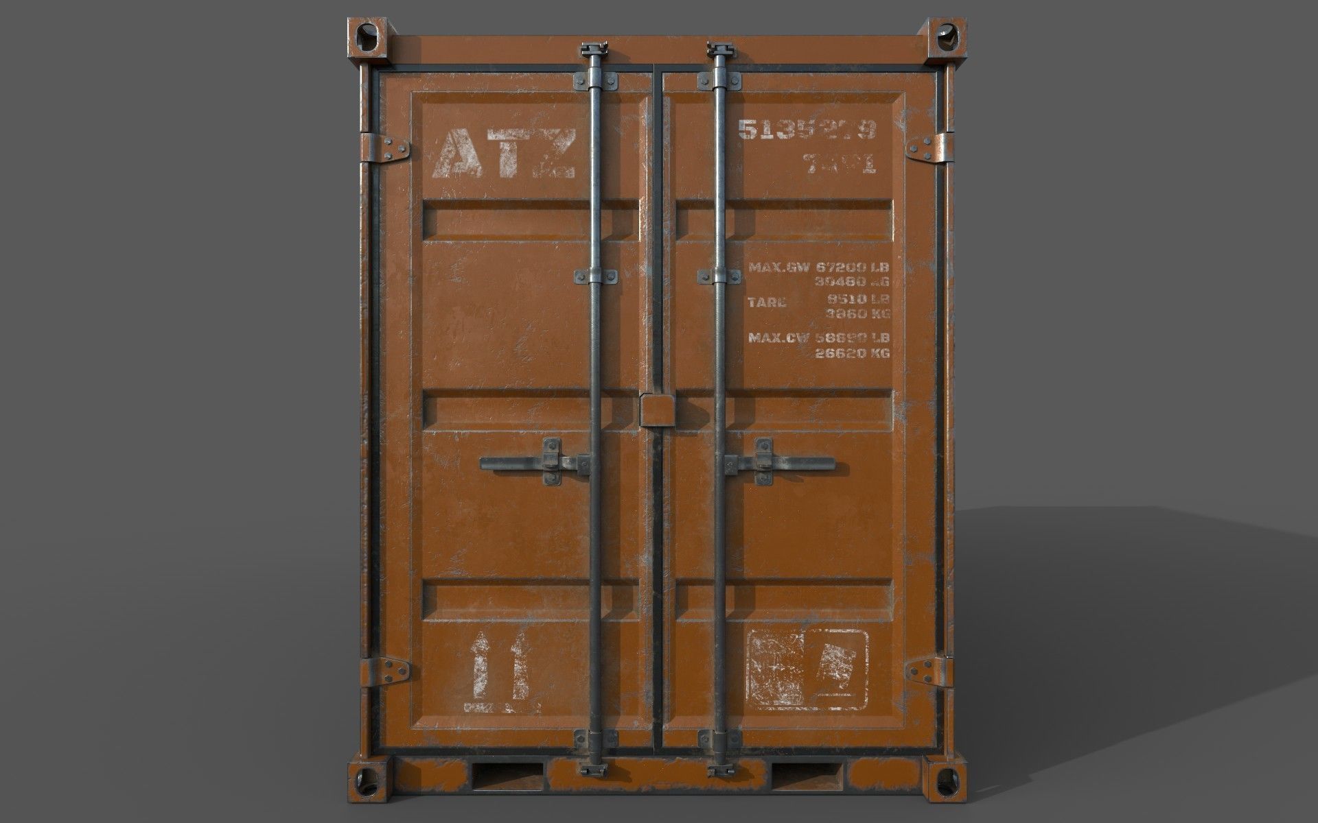 Oranges Shipping Container PBR  Low-Poly Game Ready 3D Model Low-poly 3D model_1