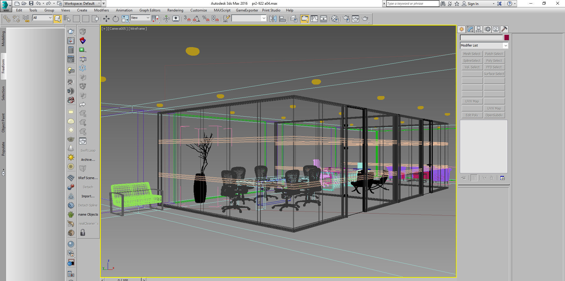 office interior partition pr2-922 a04 3D model_3