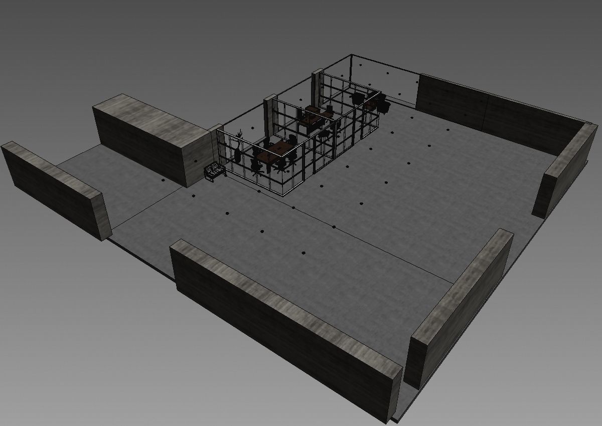 office interior partition pr2-922 a04 3D model_5