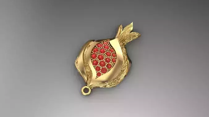 Pendant Pomegranate 3D Print Model