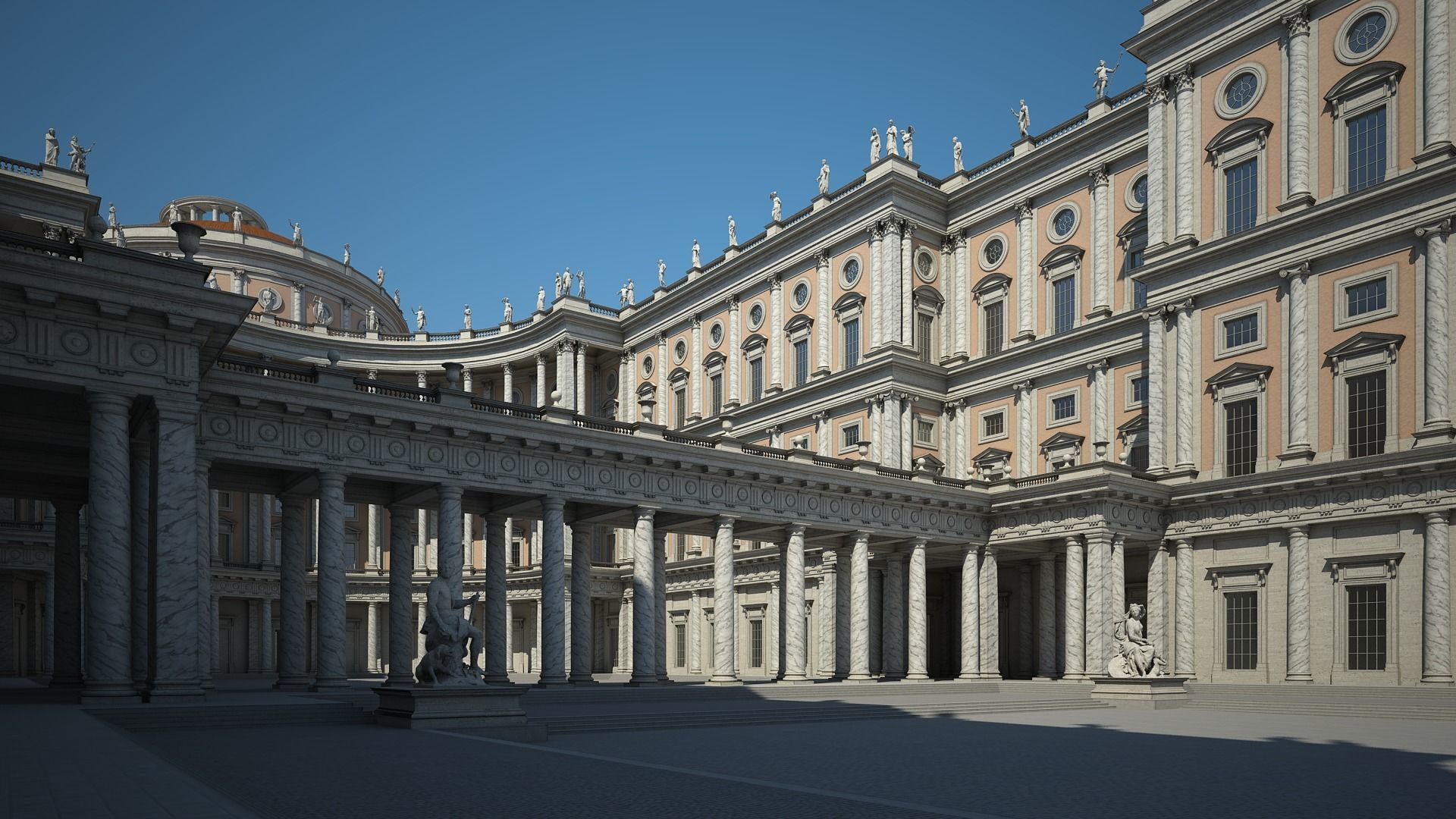 Courtyard of a Royal Palace 3D model_5