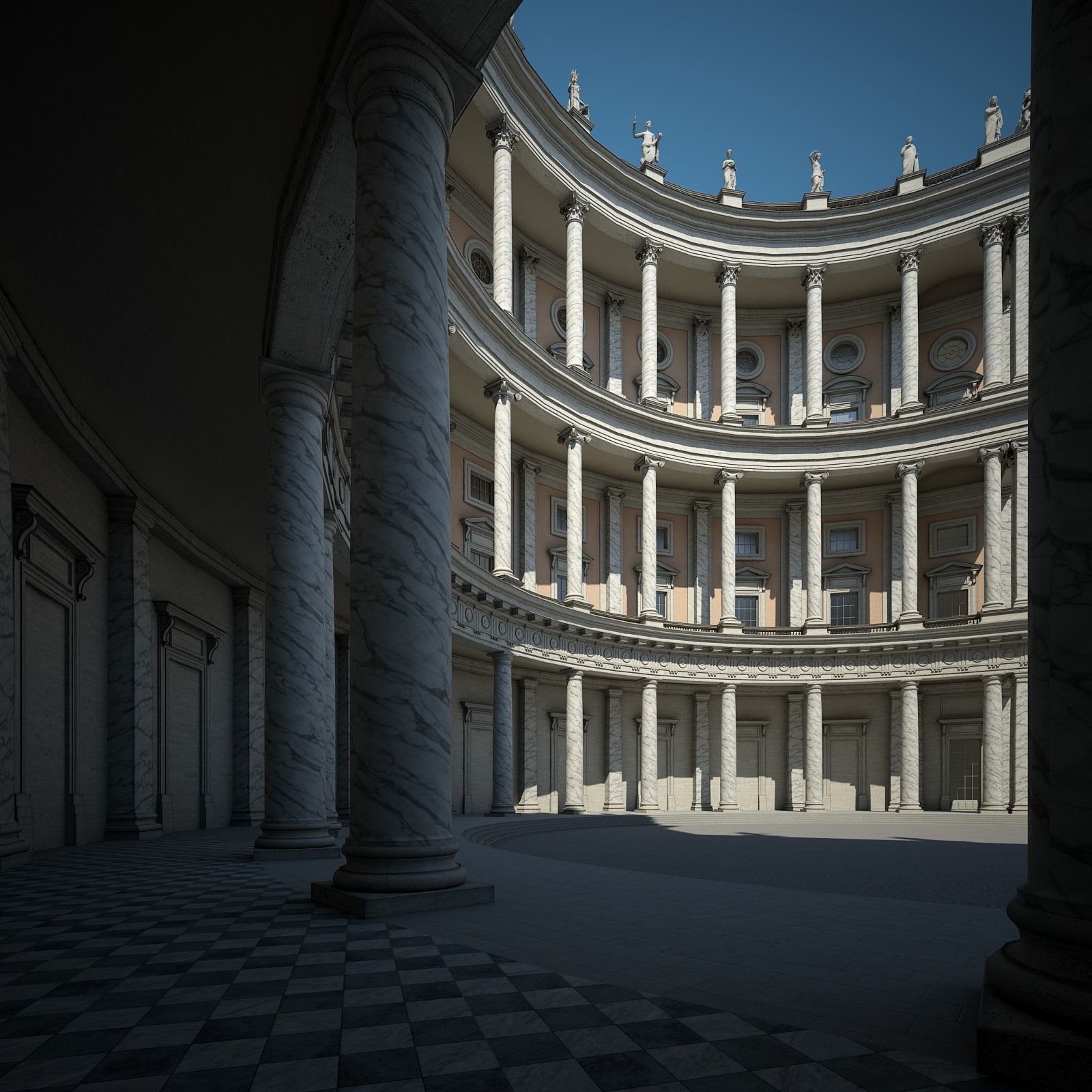 Courtyard of a Royal Palace 3D model_9