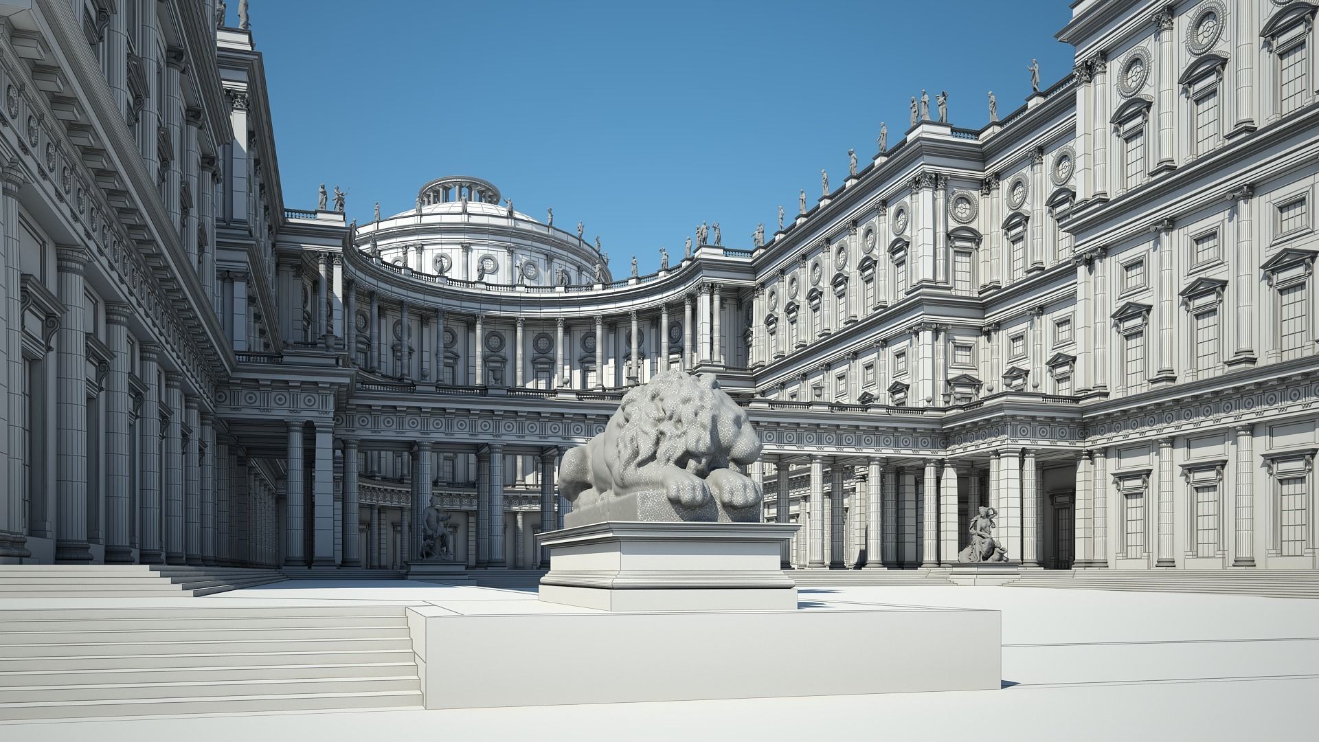 Courtyard of a Royal Palace 3D model_26