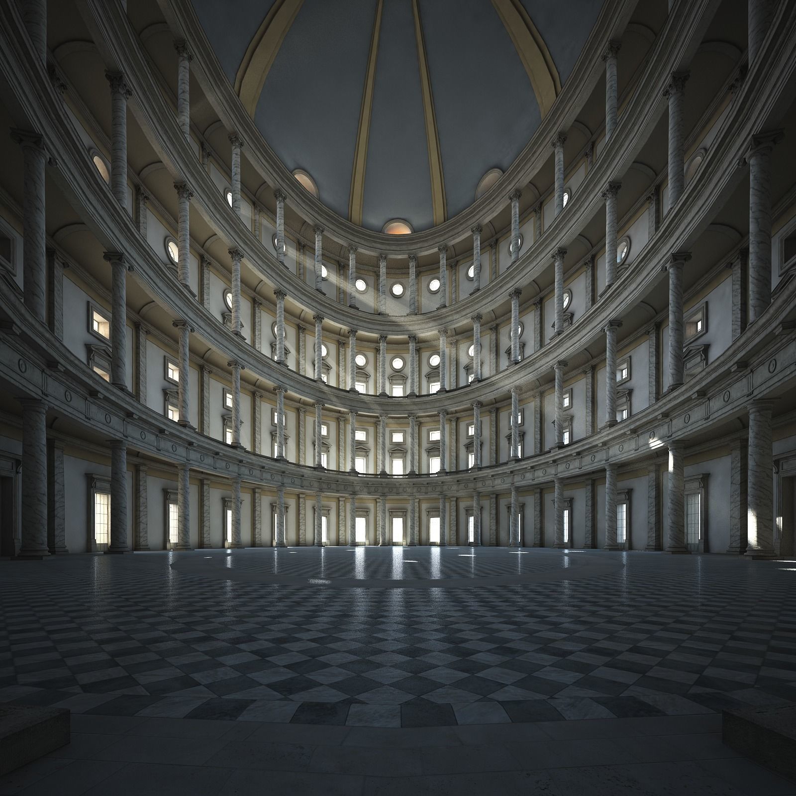 Courtyard of a Royal Palace 3D model_21