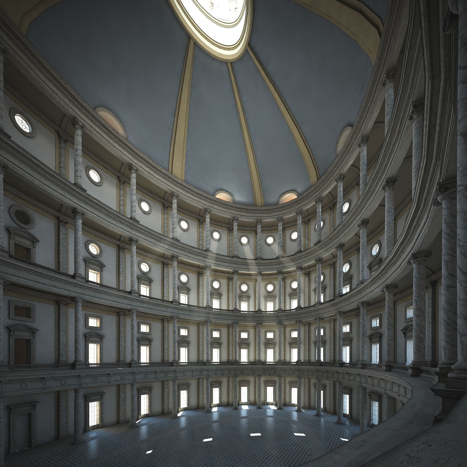 Courtyard of a Royal Palace 3D model_20