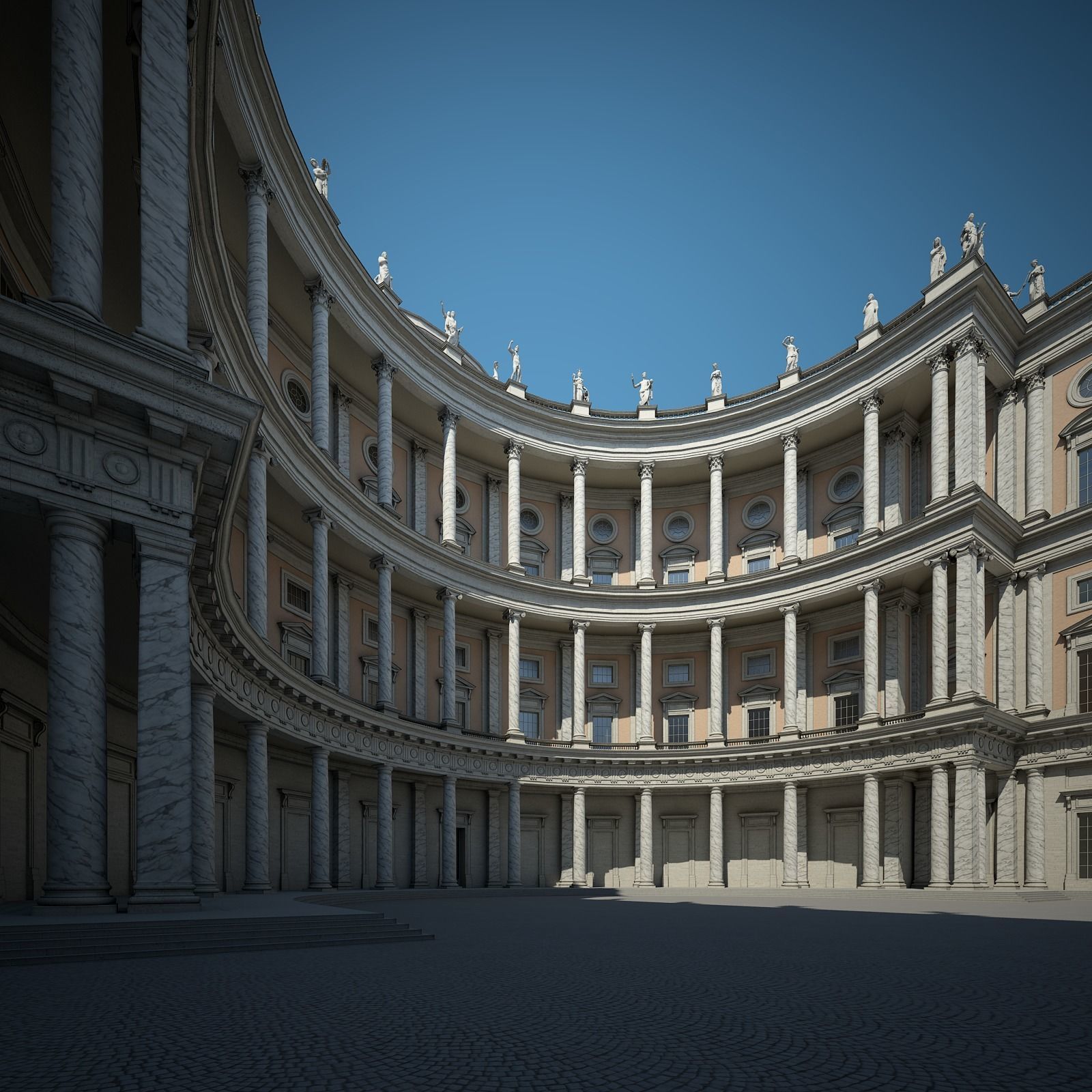Courtyard of a Royal Palace 3D model_10