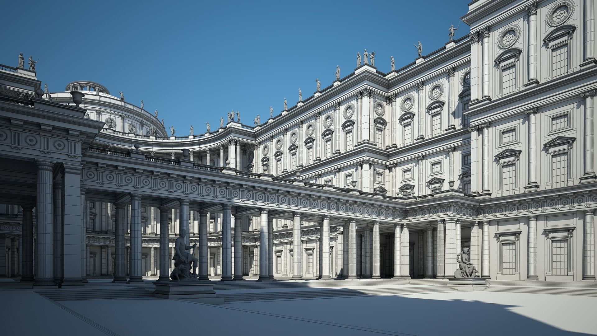 Courtyard of a Royal Palace 3D model_27