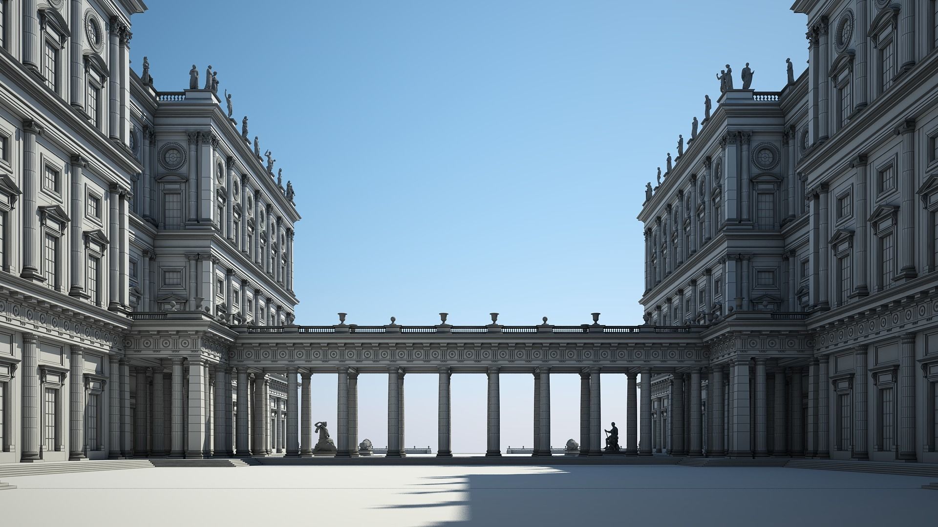 Courtyard of a Royal Palace 3D model_25