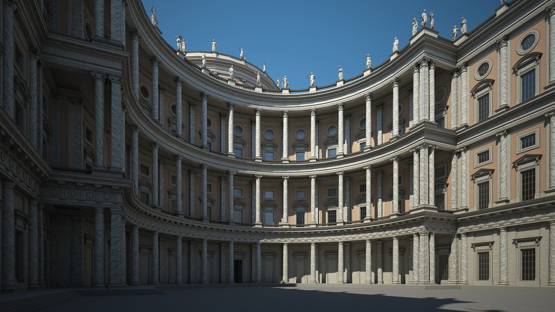 Courtyard of a Royal Palace 3D model_6