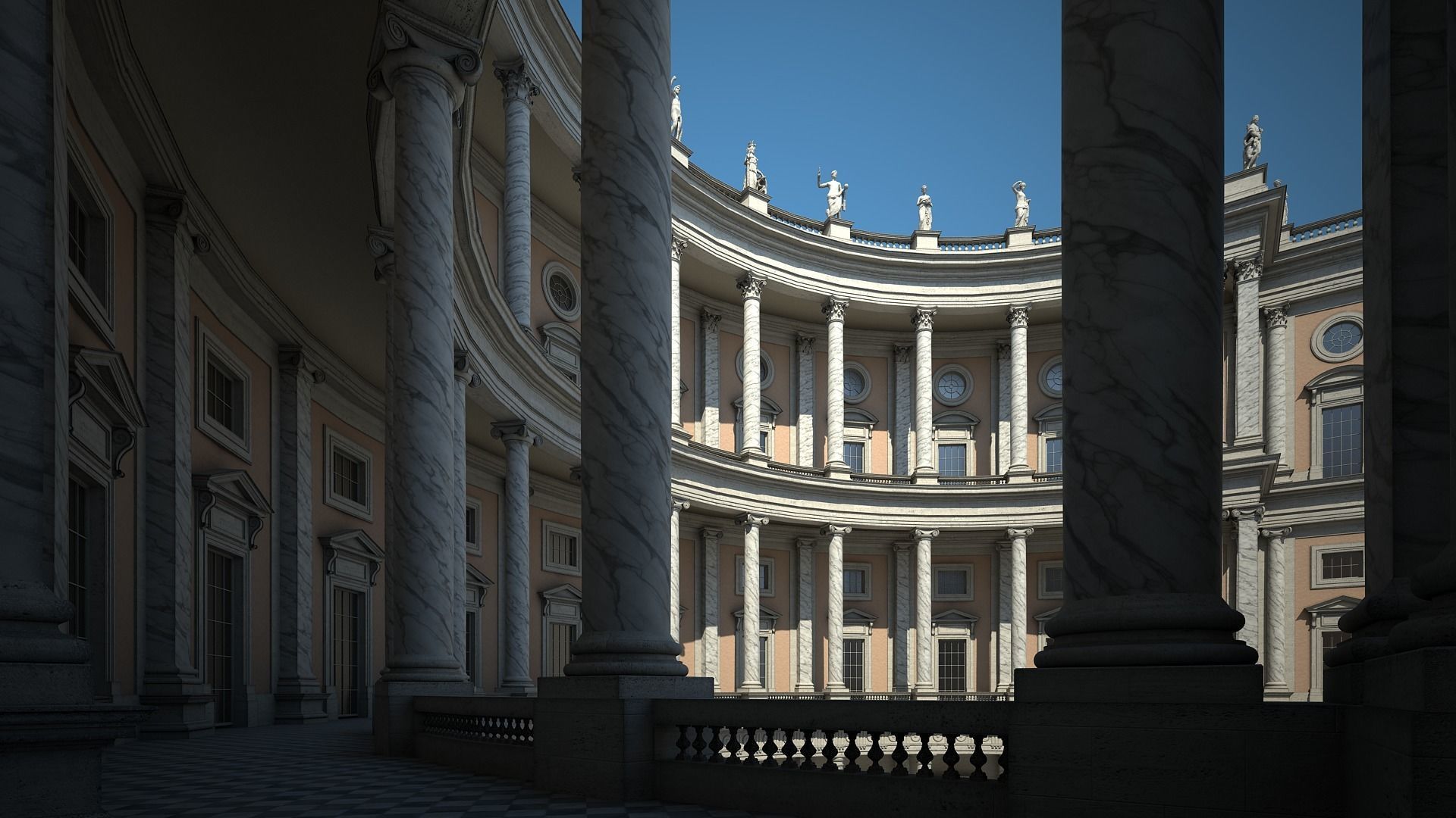 Courtyard of a Royal Palace 3D model_11