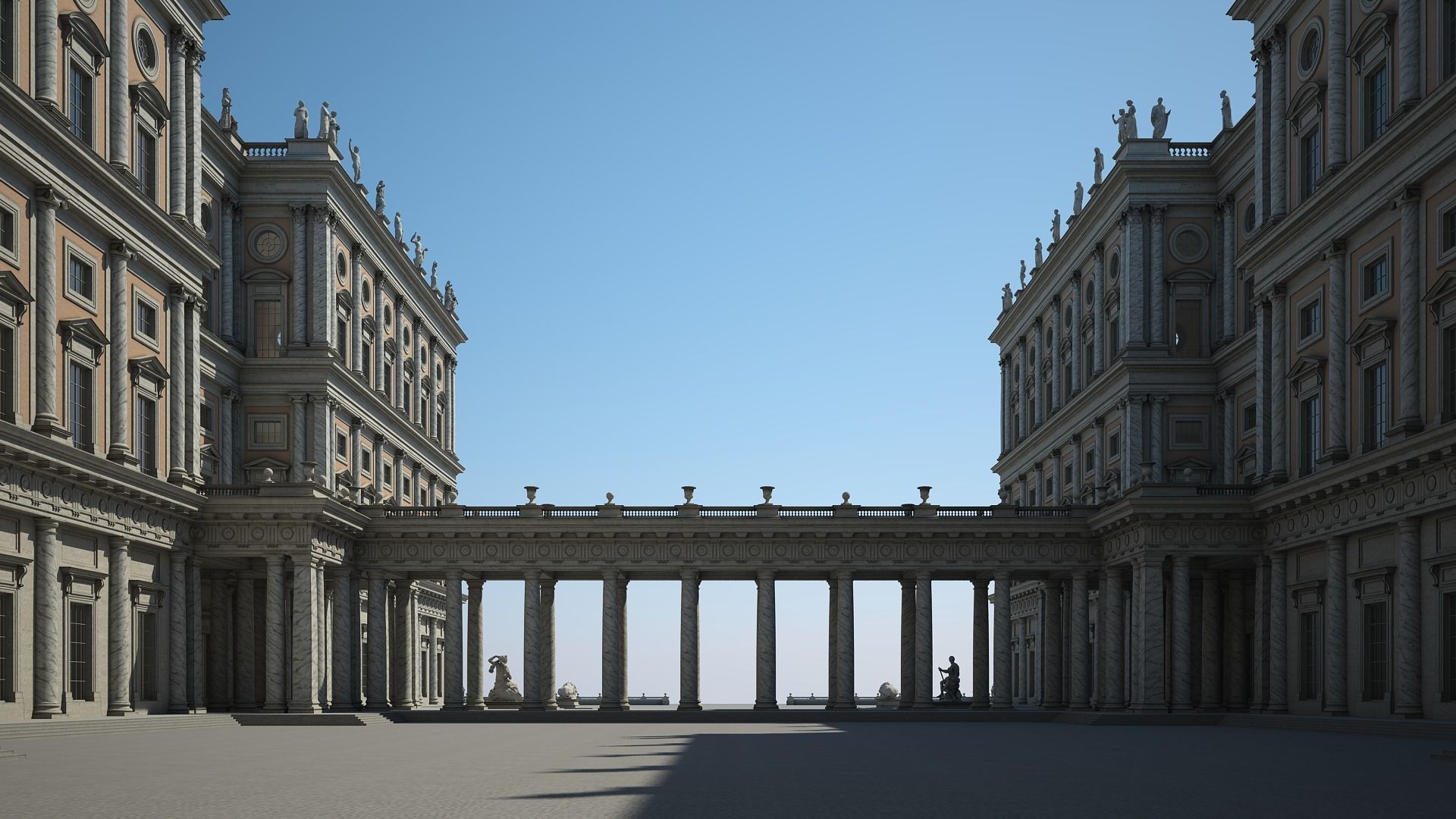 Courtyard of a Royal Palace 3D model_3