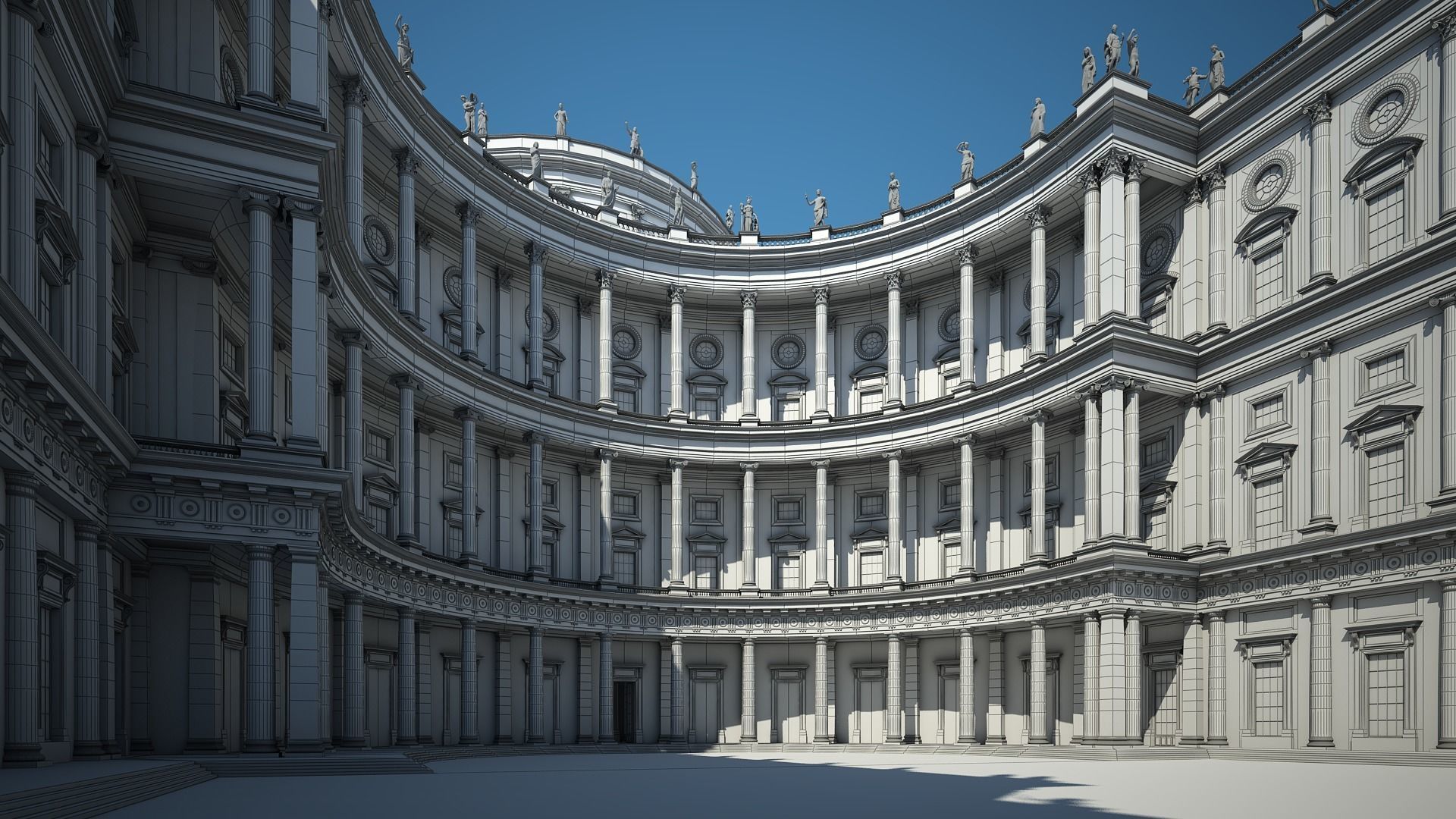 Courtyard of a Royal Palace 3D model_29
