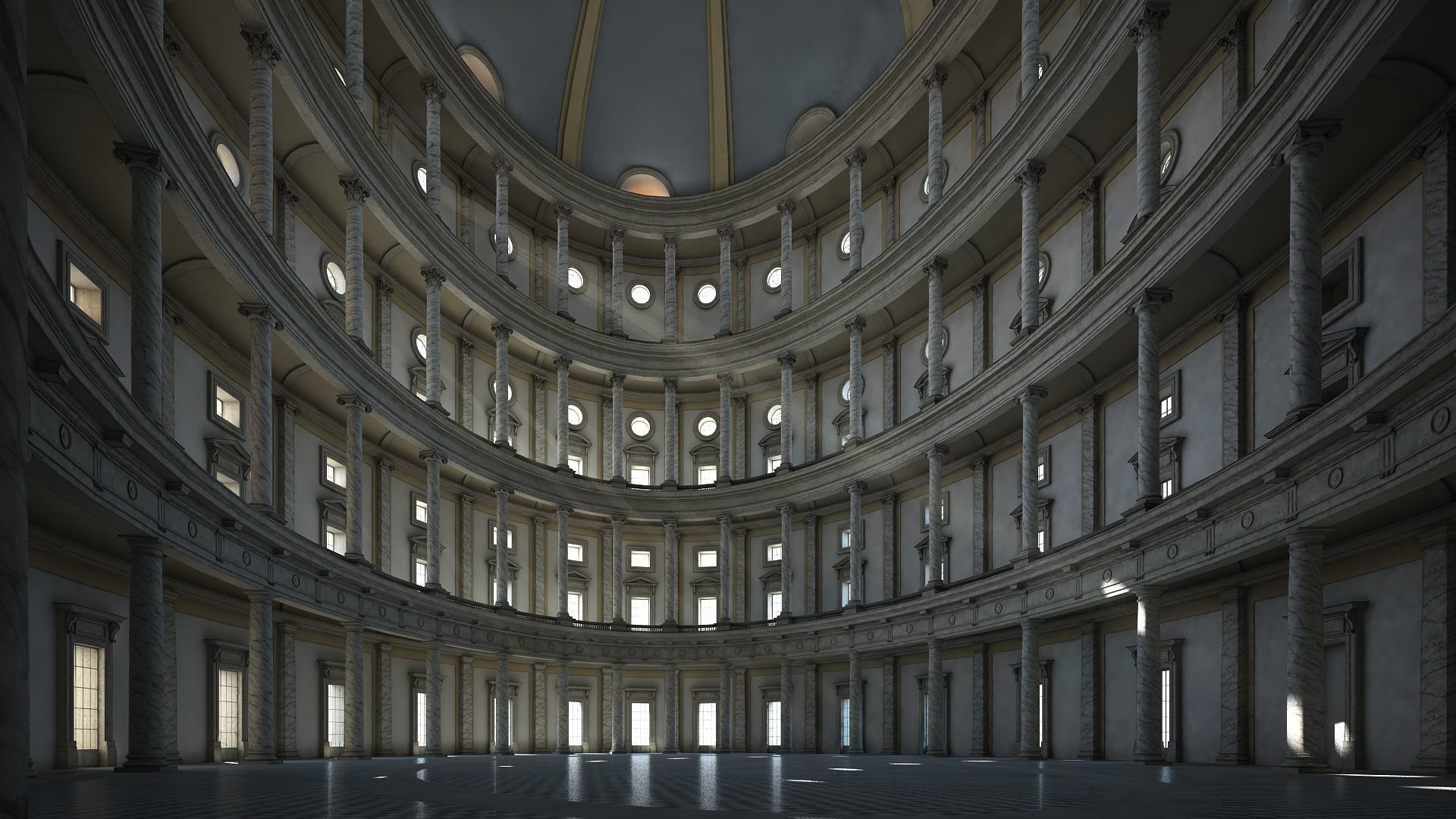 Courtyard of a Royal Palace 3D model_2