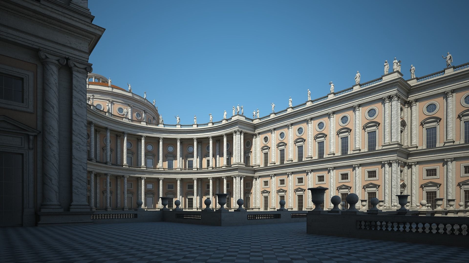 Courtyard of a Royal Palace 3D model_8