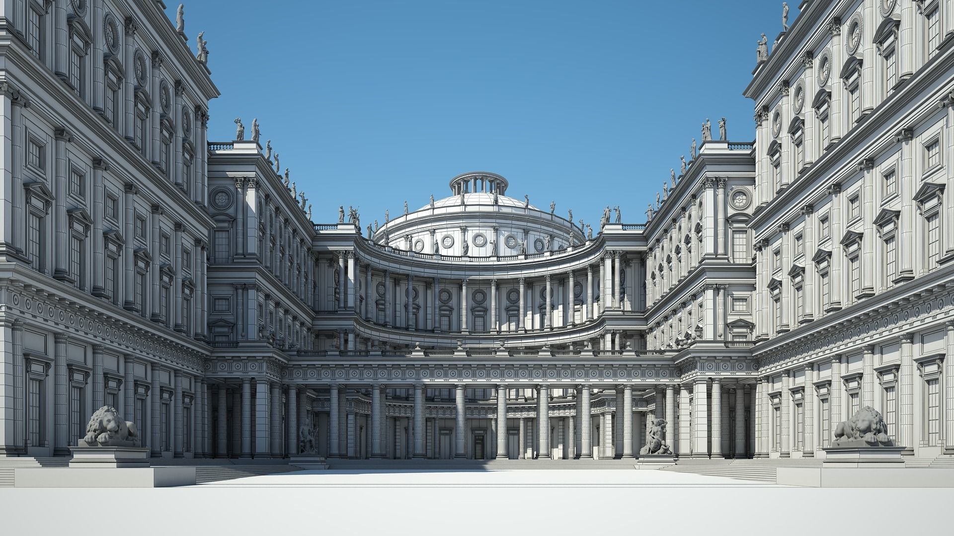 Courtyard of a Royal Palace 3D model_24