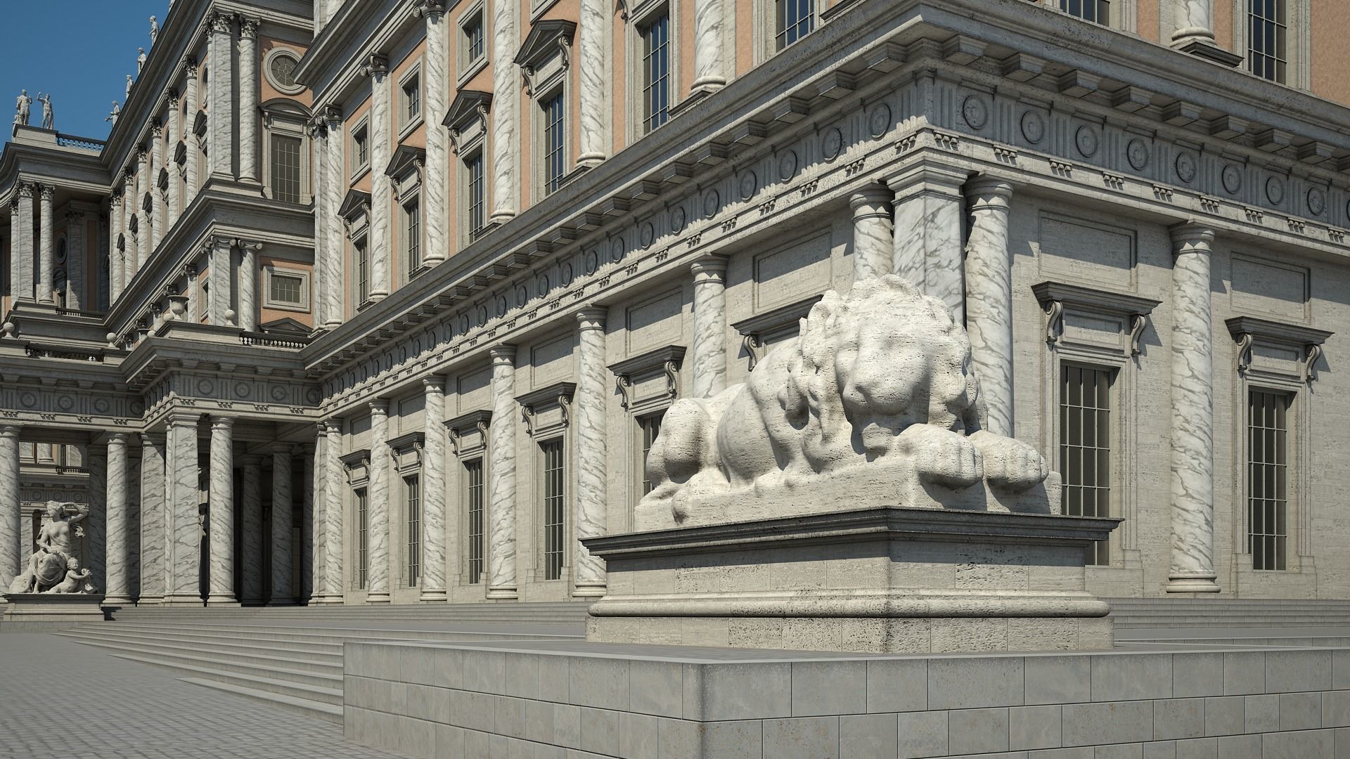 Courtyard of a Royal Palace 3D model_4