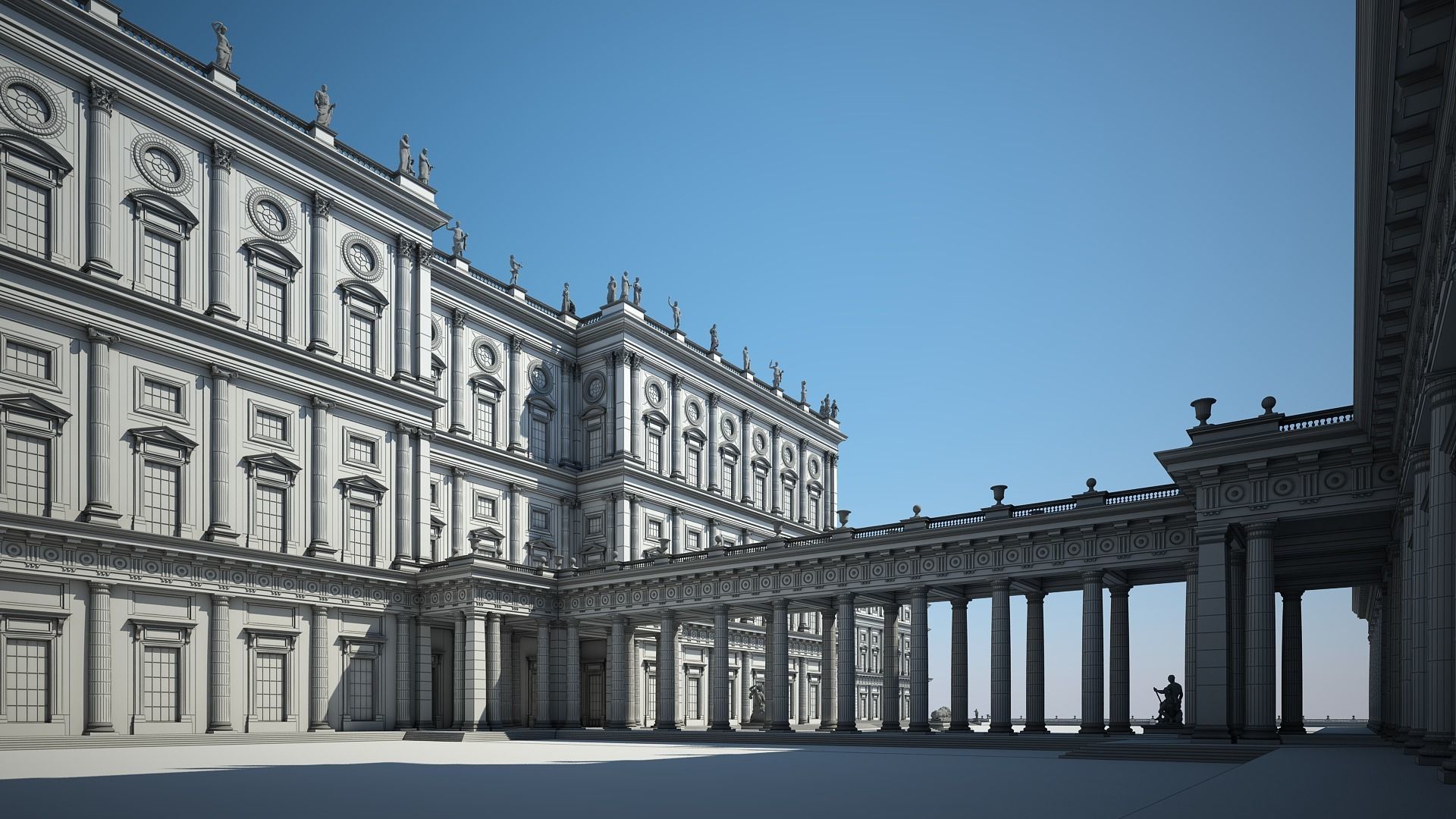 Courtyard of a Royal Palace 3D model_30