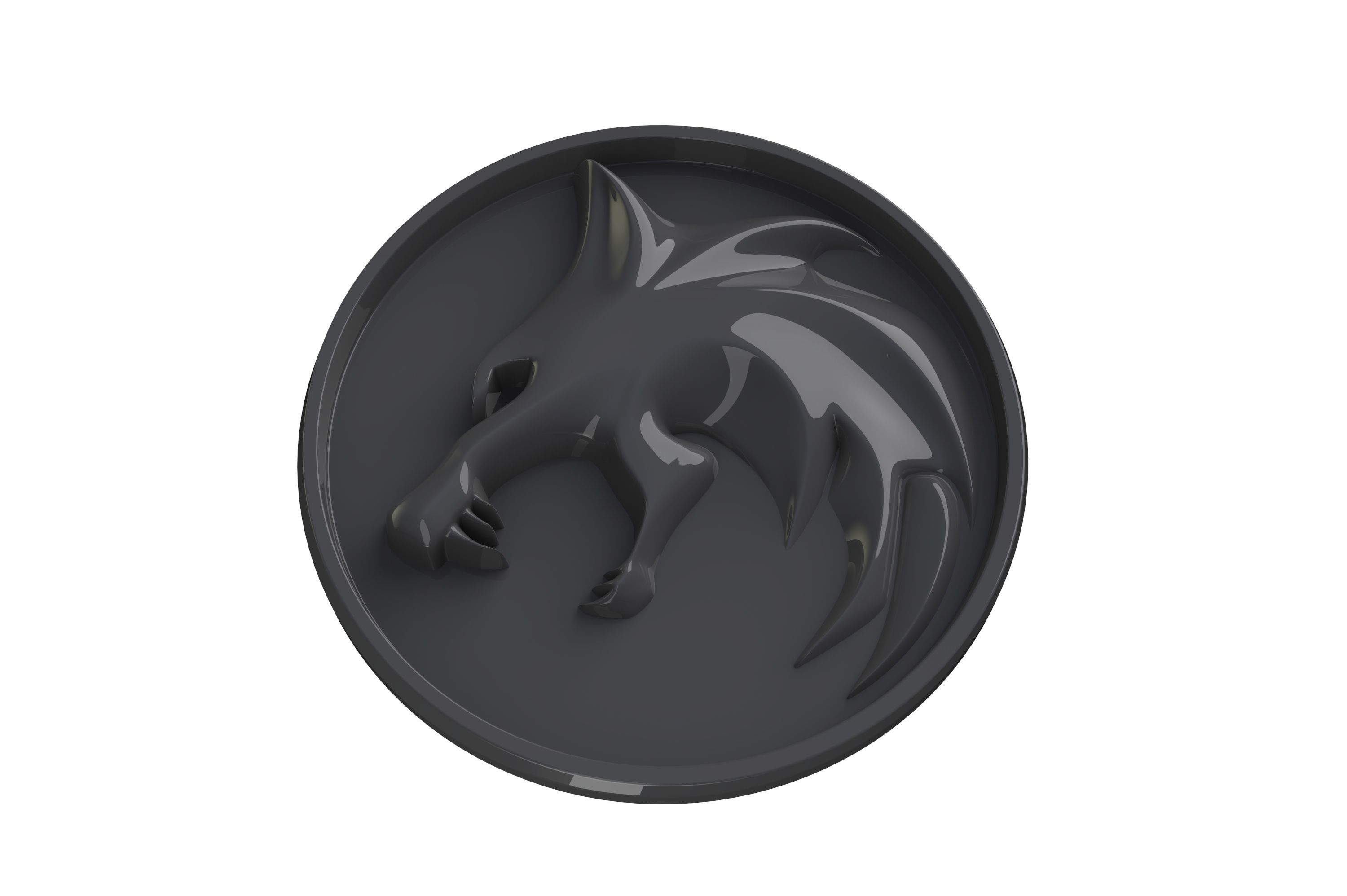 The Witcher Wolf Medallion 3D print model_3